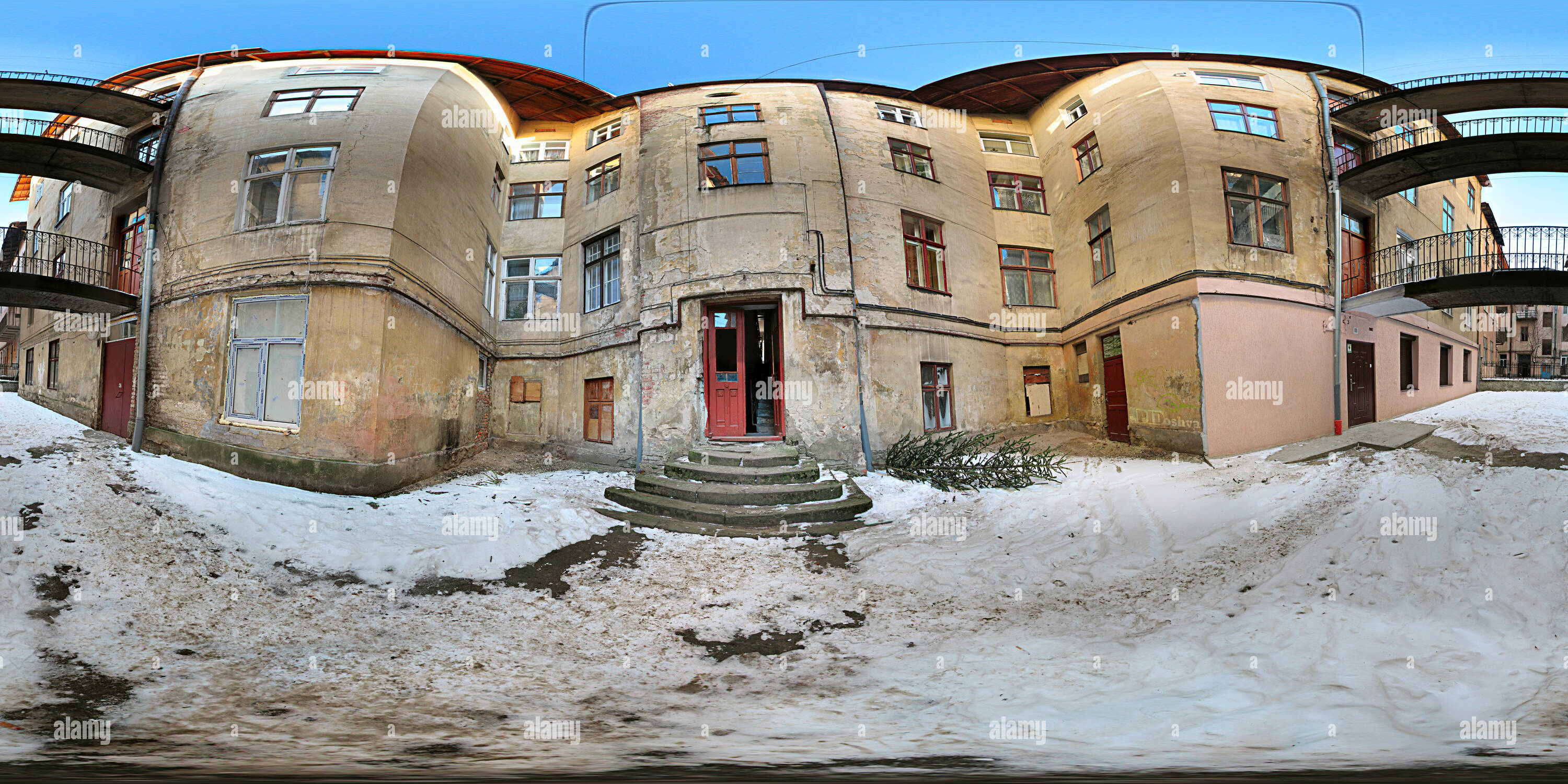 360° view of Courtyard in Lviv Alamy