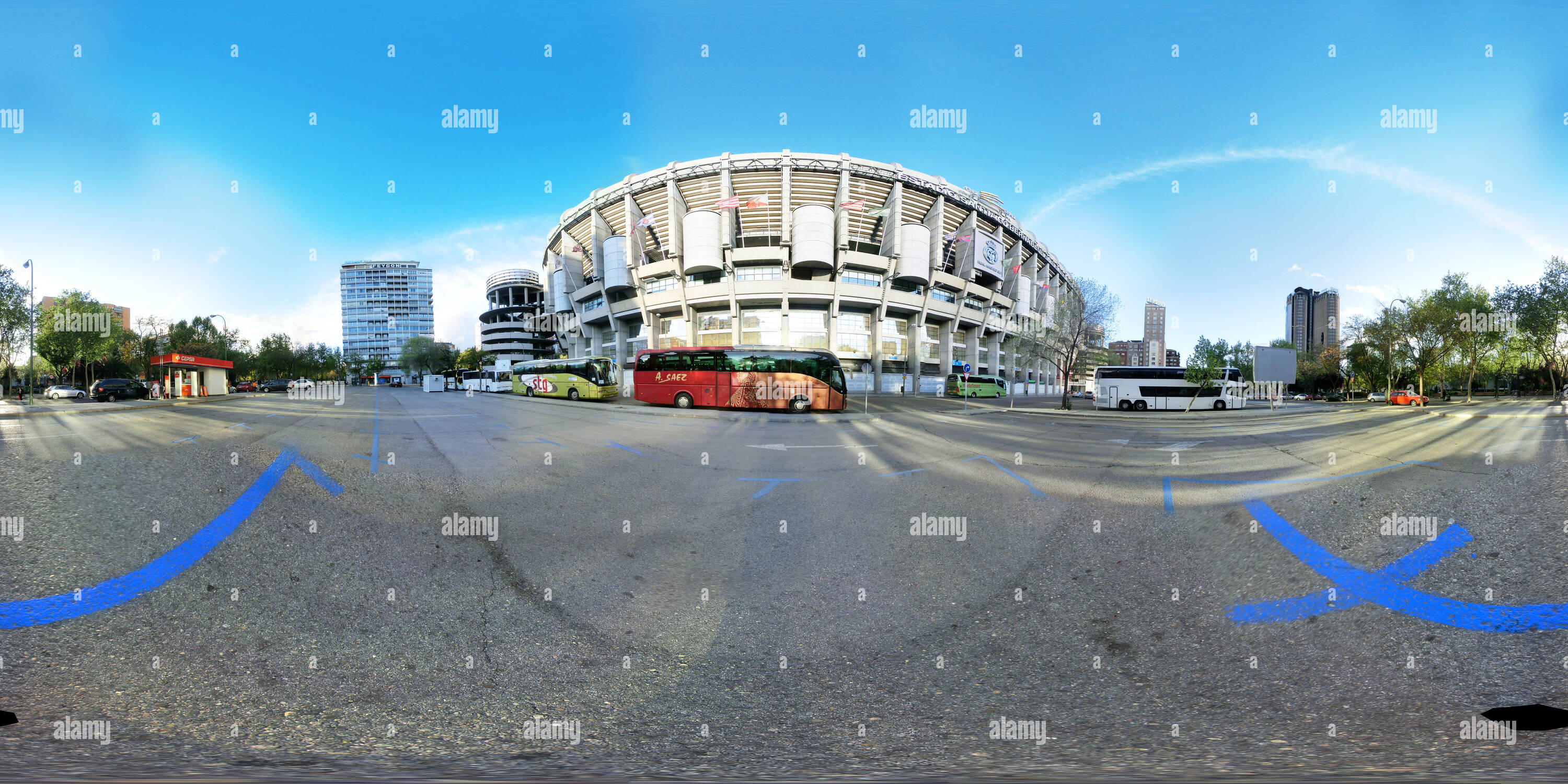 360 degree panoramic view of Estadio Santiago Bernabeu Exteriores