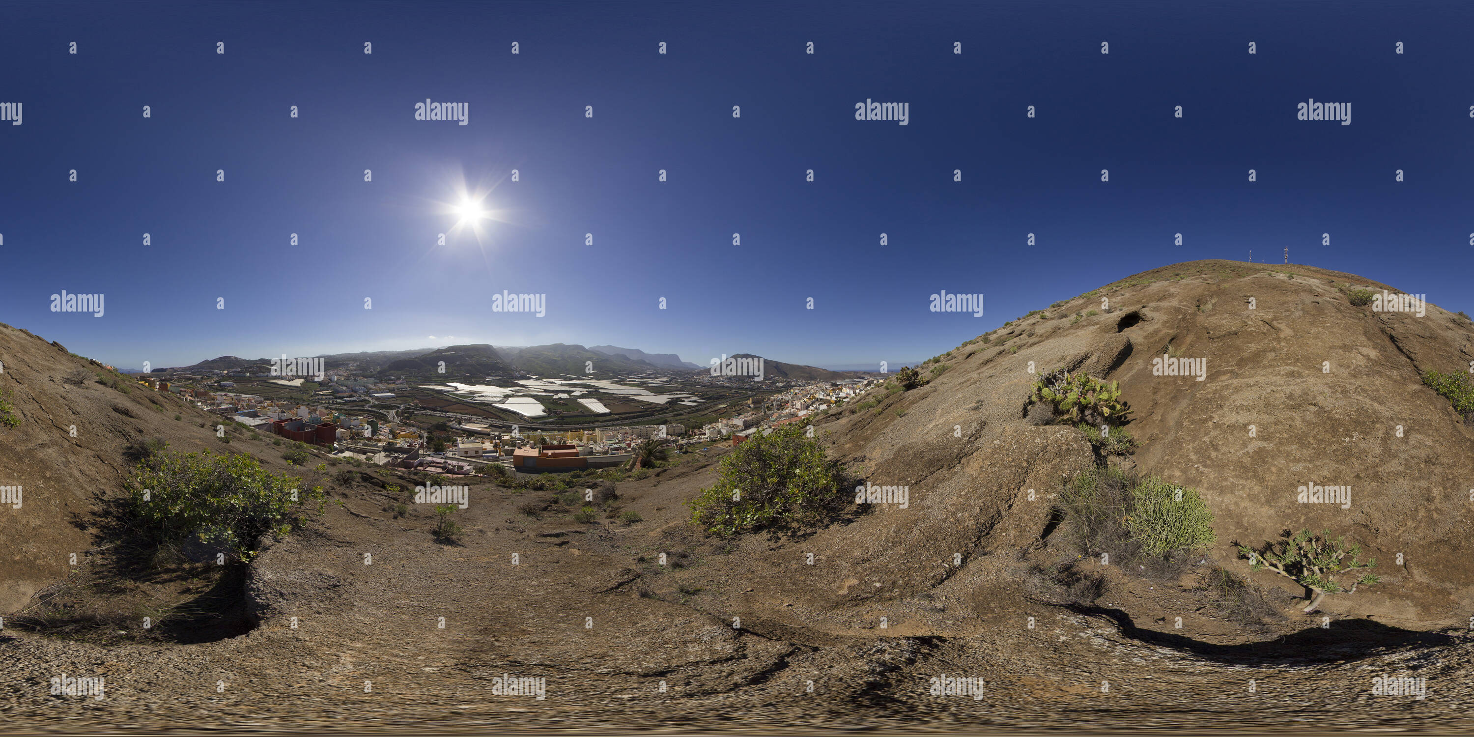 360° view of Top of Montain of Gáldar. Gran Canaria Island. Canary