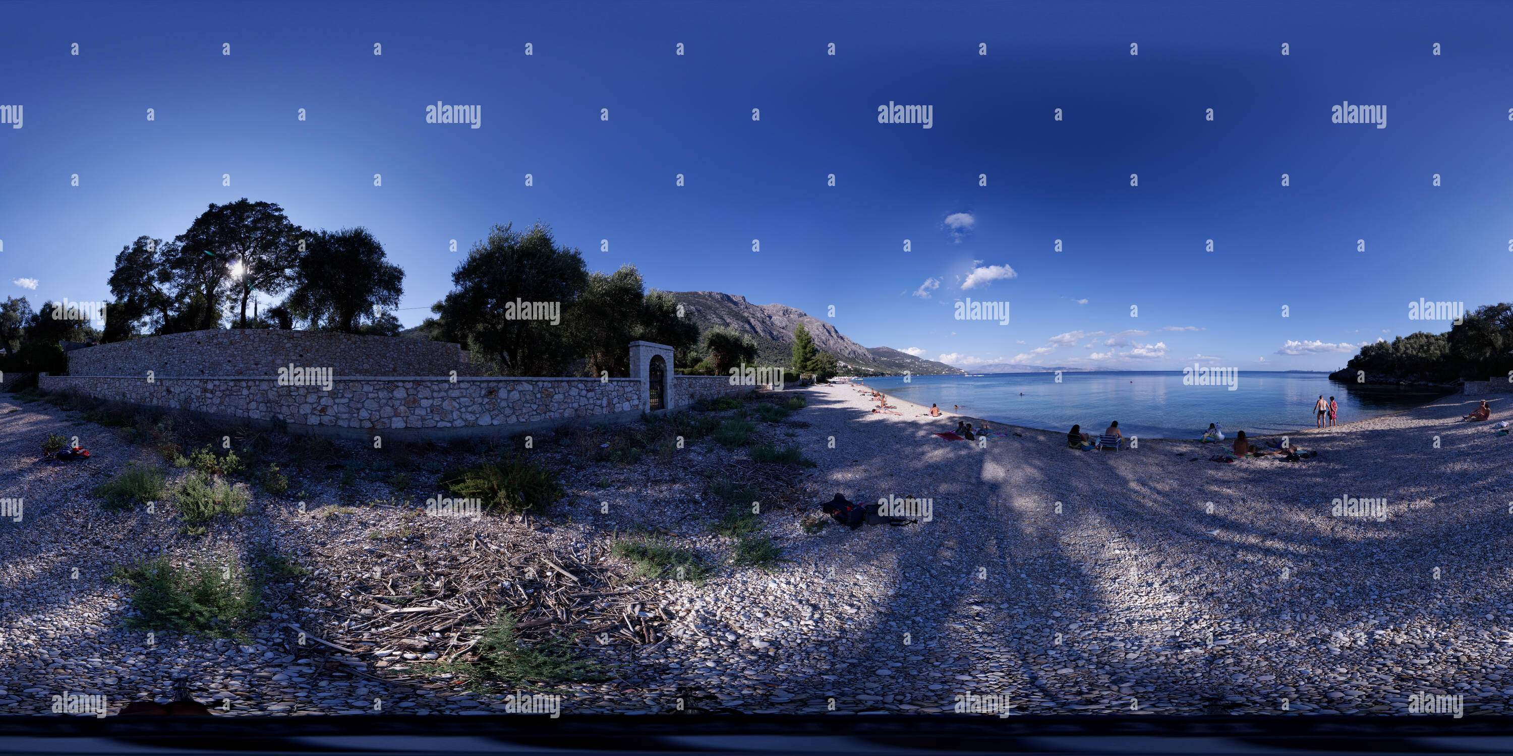 360 degree panoramic view of Unmanaged beach, Barbati, Corfu