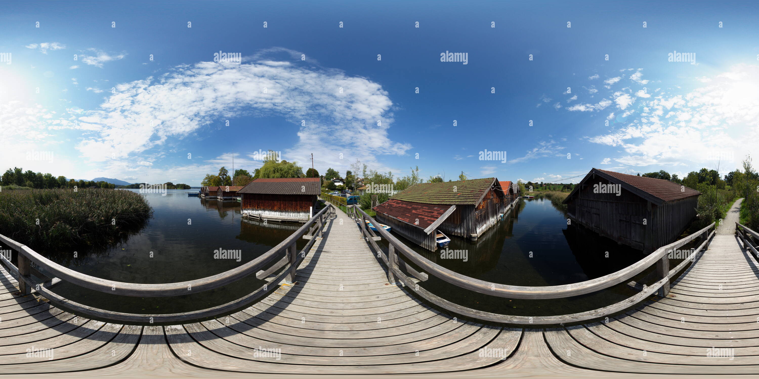 360° view of Bootshäuser in Seehausen - Alamy