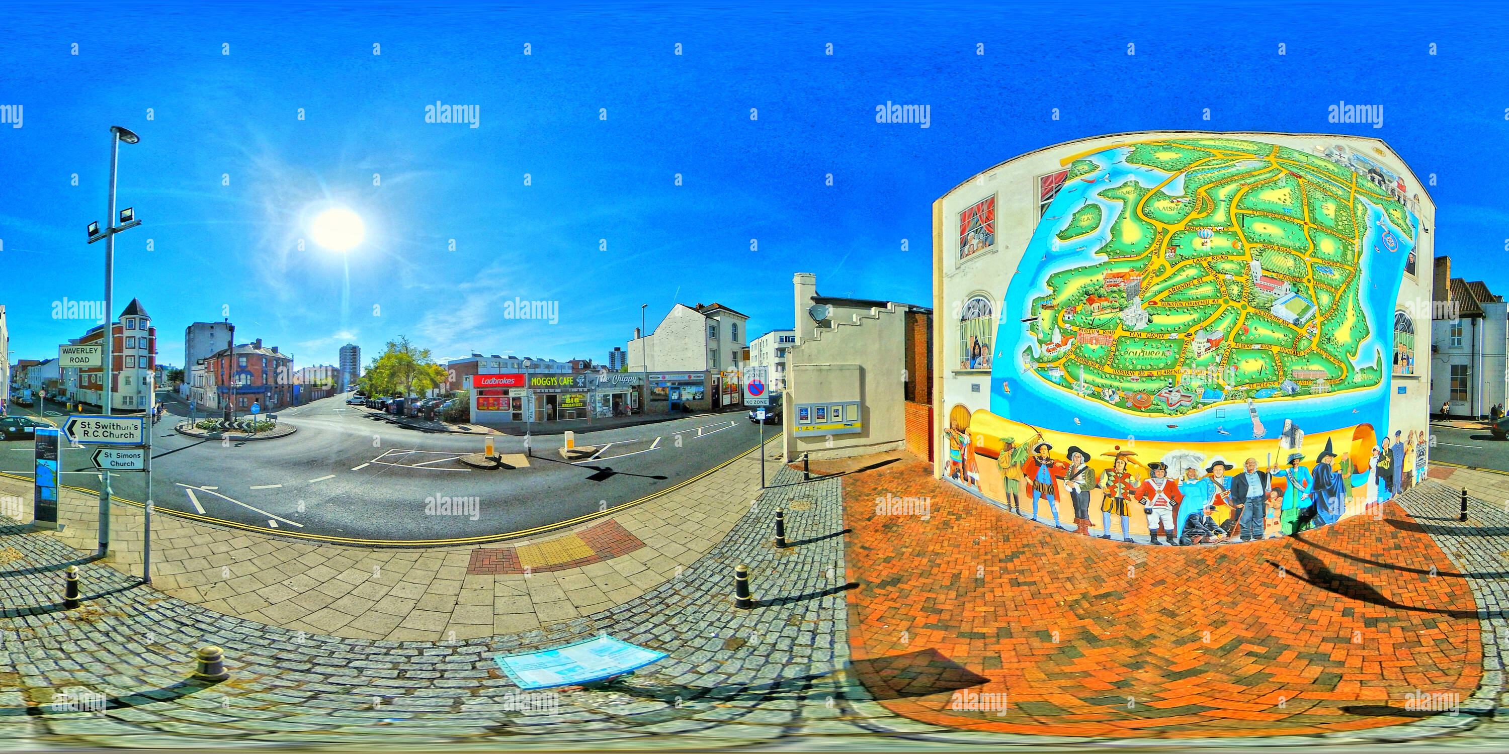 The Strand City Map Murial Advertising Portsea Island In Southsea Portsmouth Hampshire England October 2018 PTT47R 