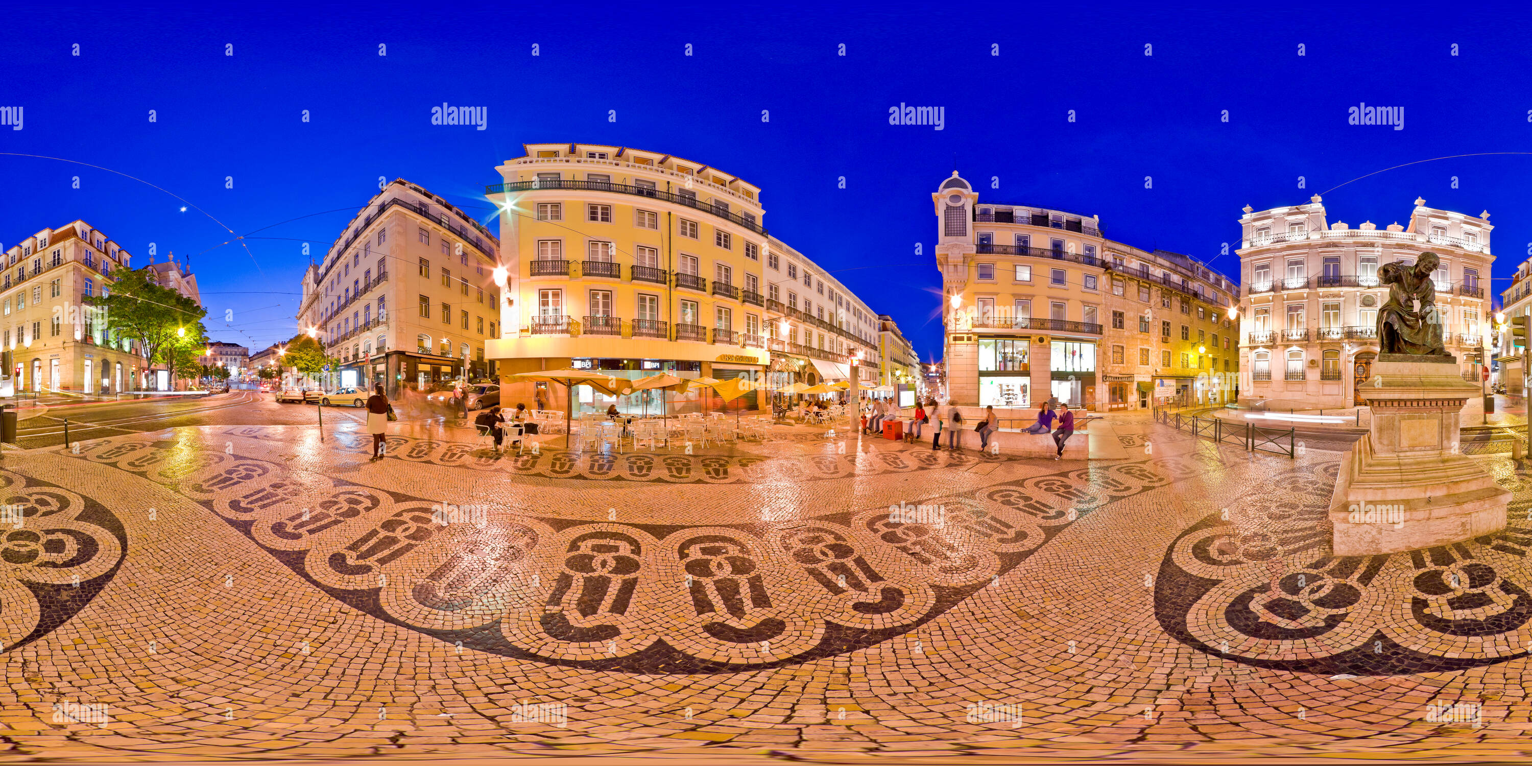 360 degree panoramic view of Chiado, Lisbon