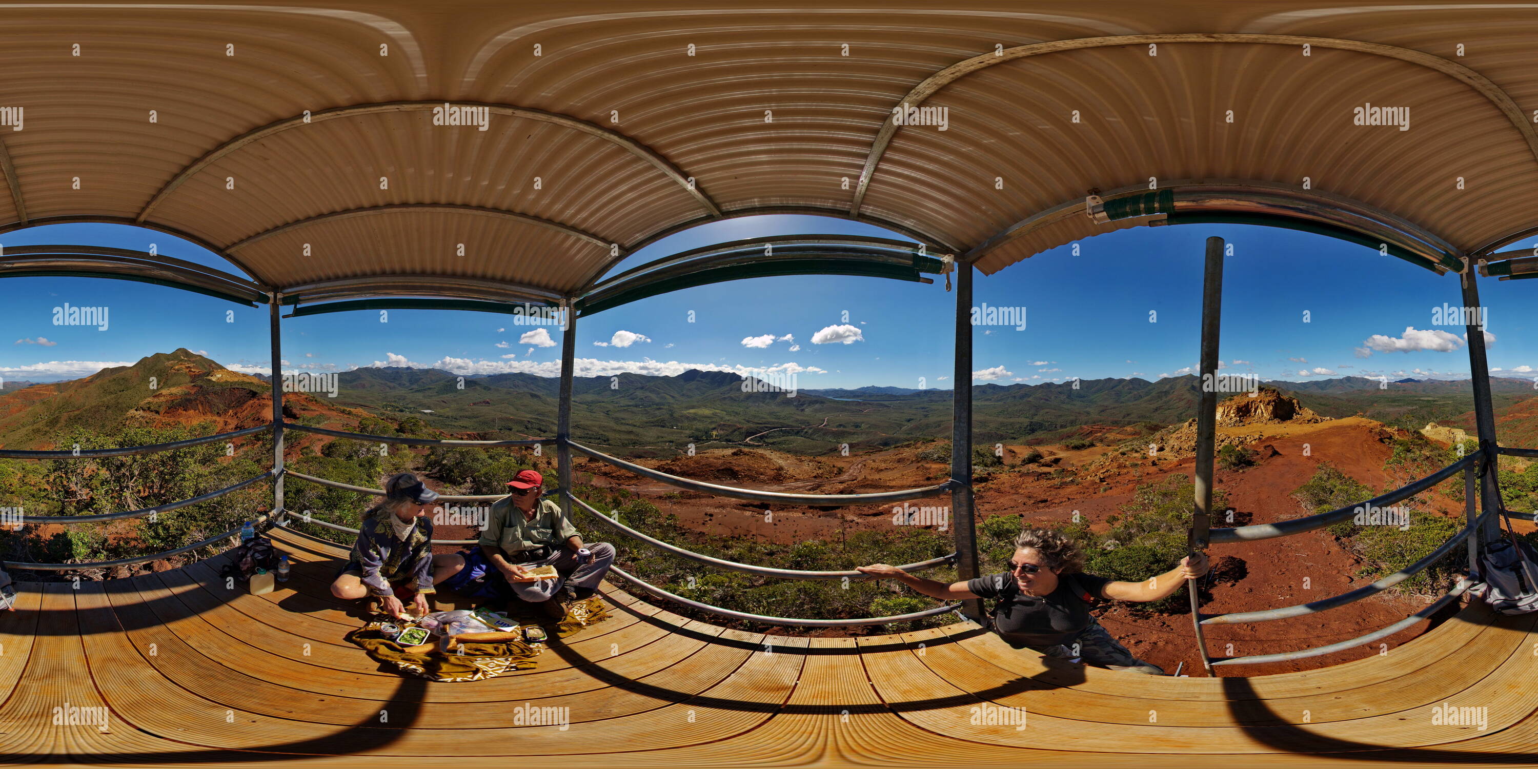 360 degree panoramic view of New Caledonia Treking Riviere des Pirogues Watchtower