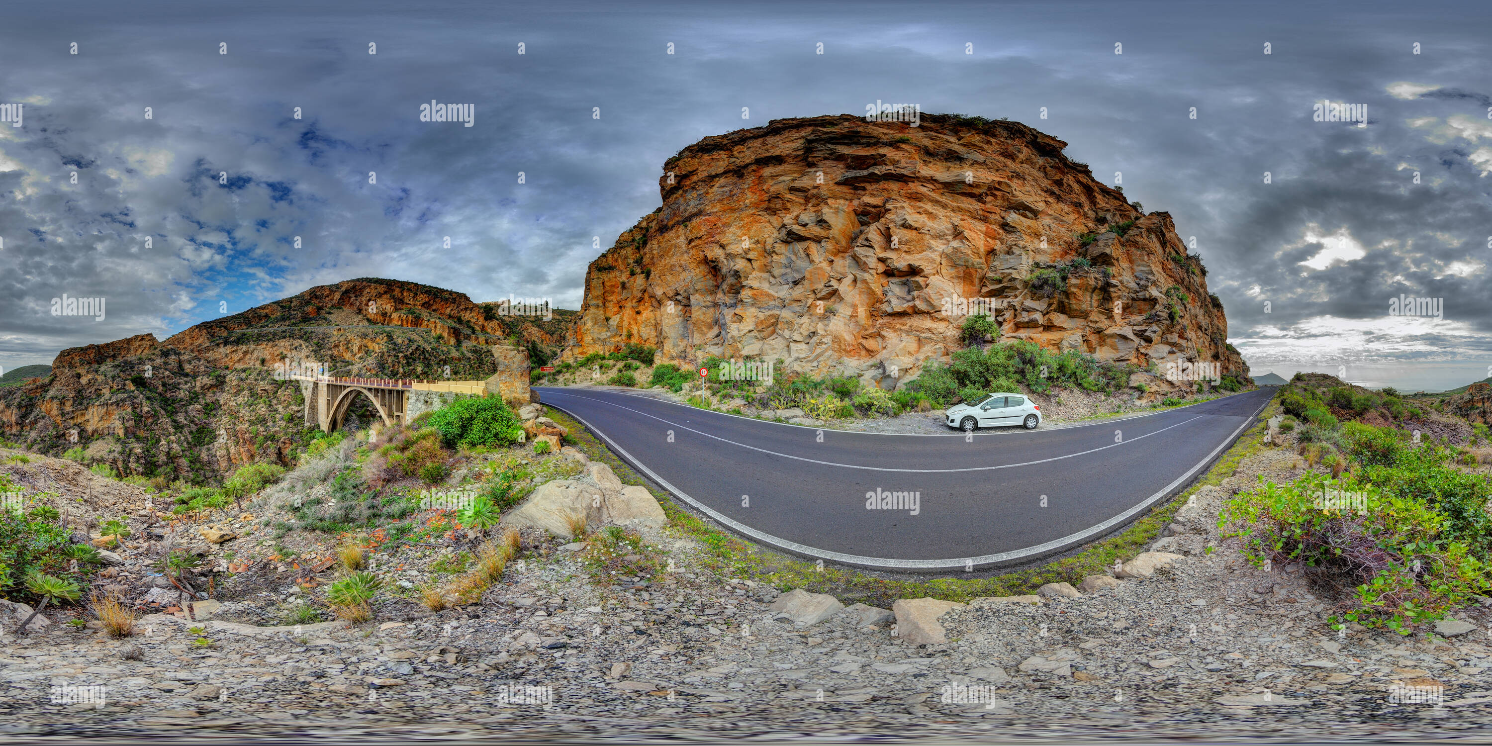 360 degree panoramic view of Barranco de la Orchilla, Tenerife, Canary Islands