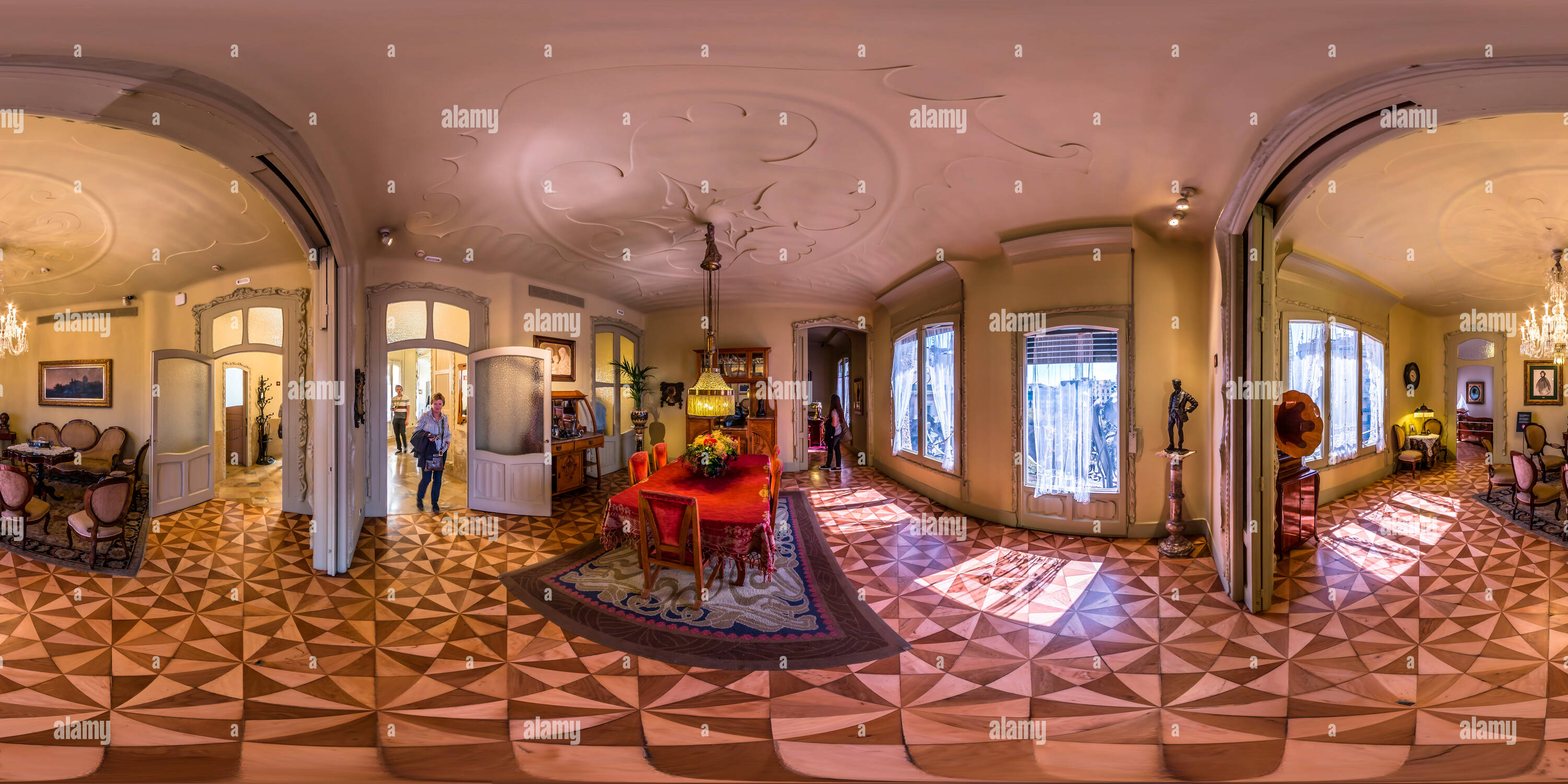 360° view of Living room of Casa Milà Apartment Alamy