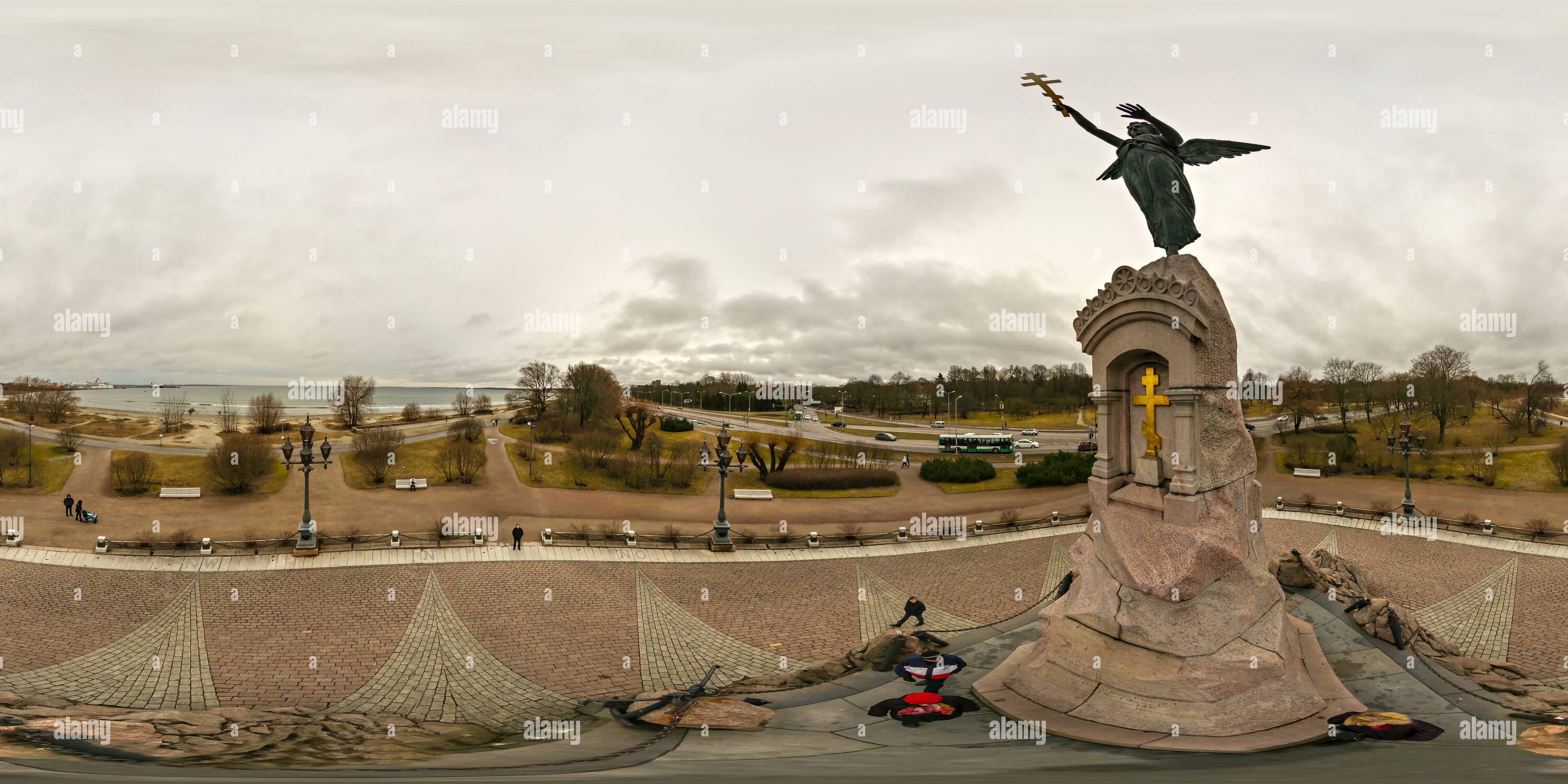 360 degree panoramic view of Monument 'Rusalka' (The Mermaid), Tallinn