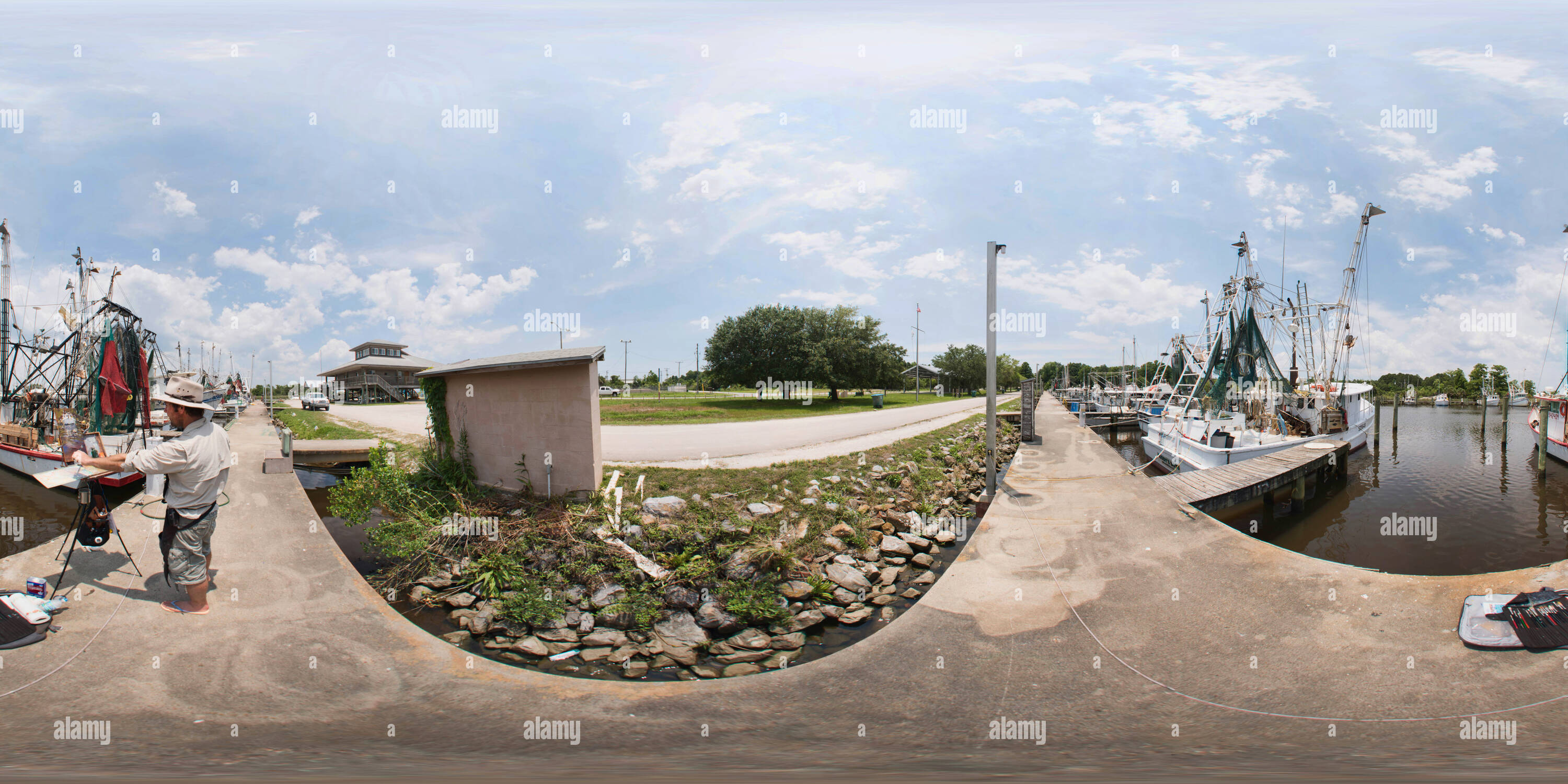 360° view of Marina in Apalachicola Florida Alamy