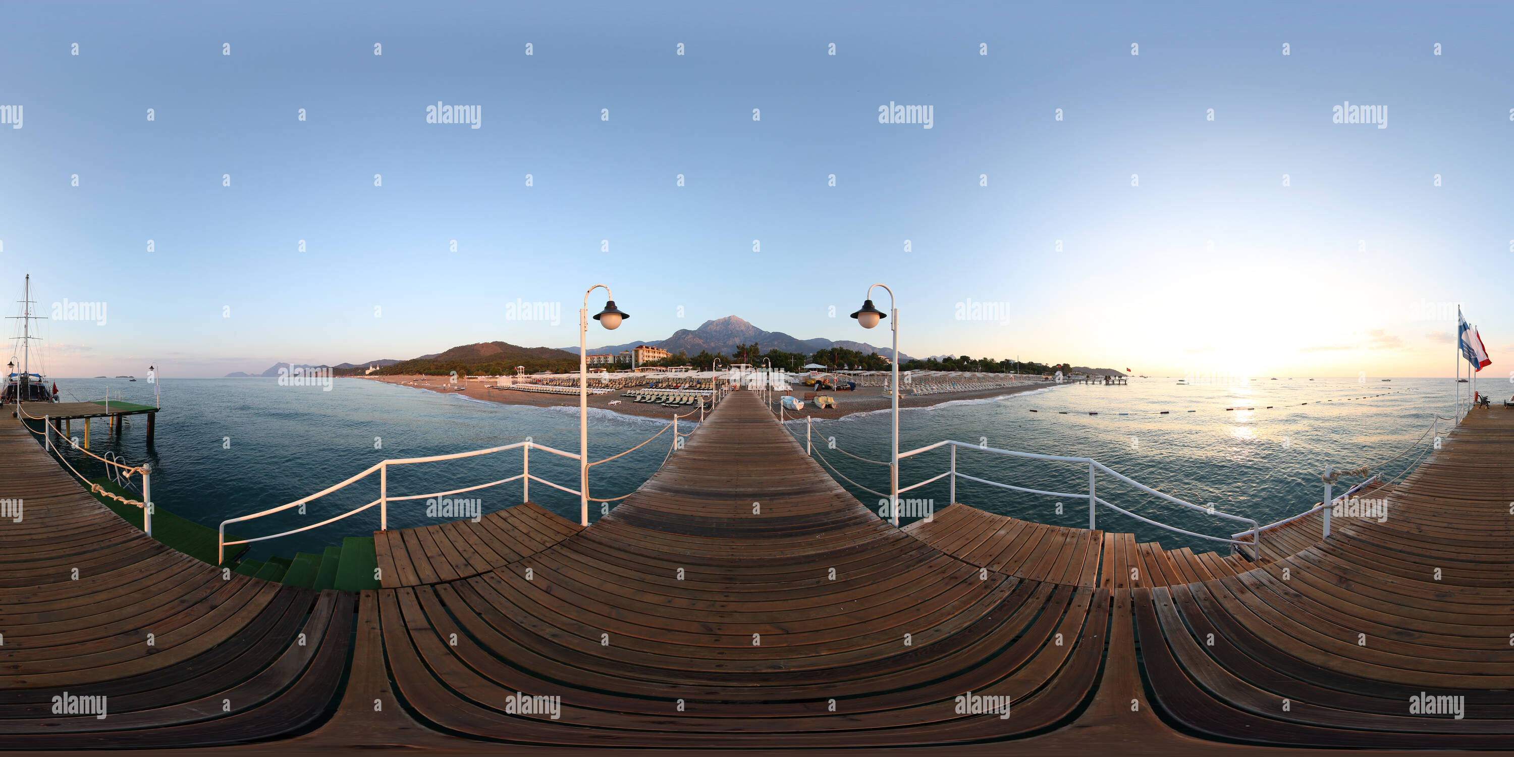 360° view of Phaselis Rose Beach Morning - Alamy
