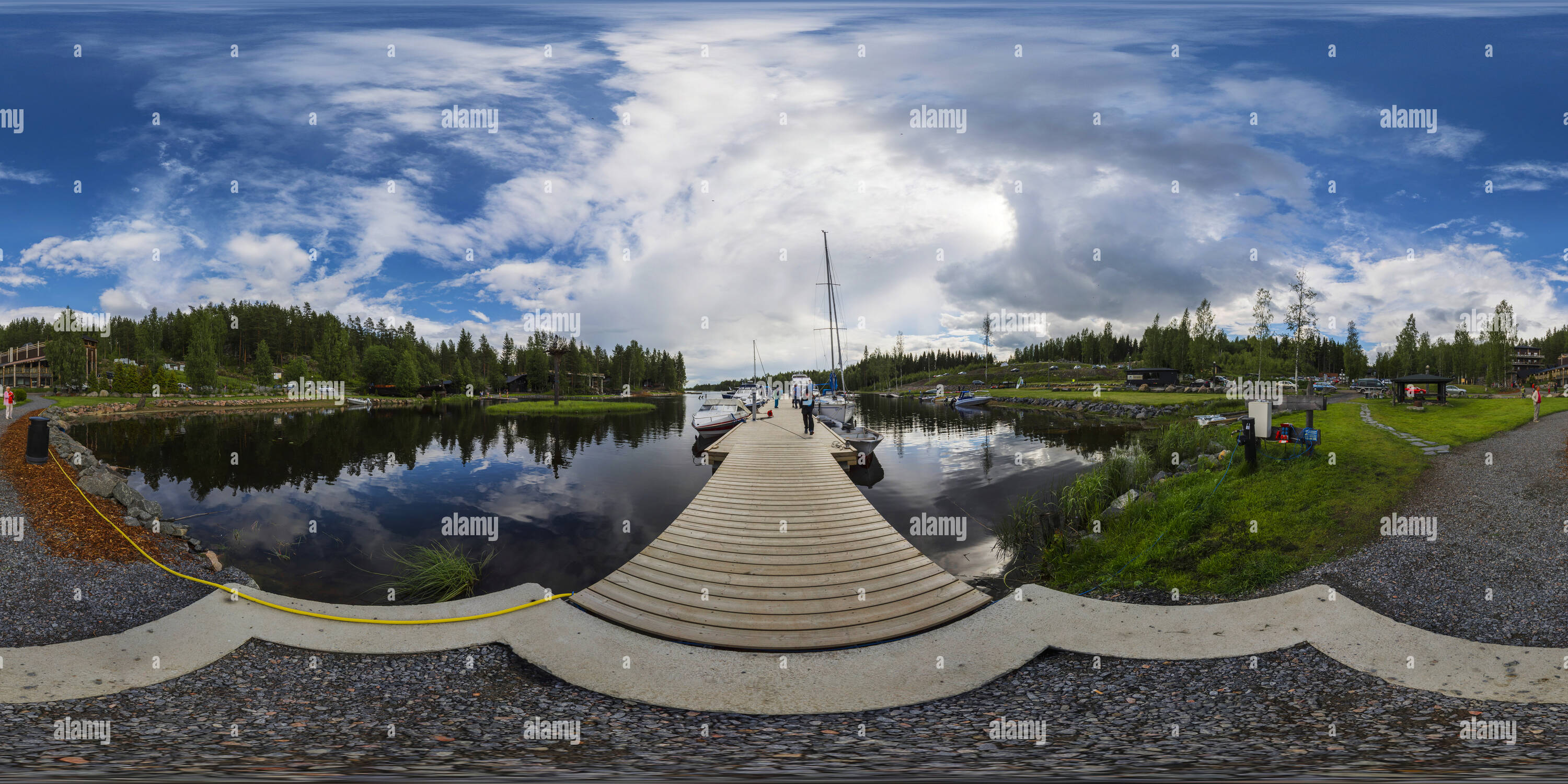 360 degree panoramic view of Järvisydän Resort, Harbor