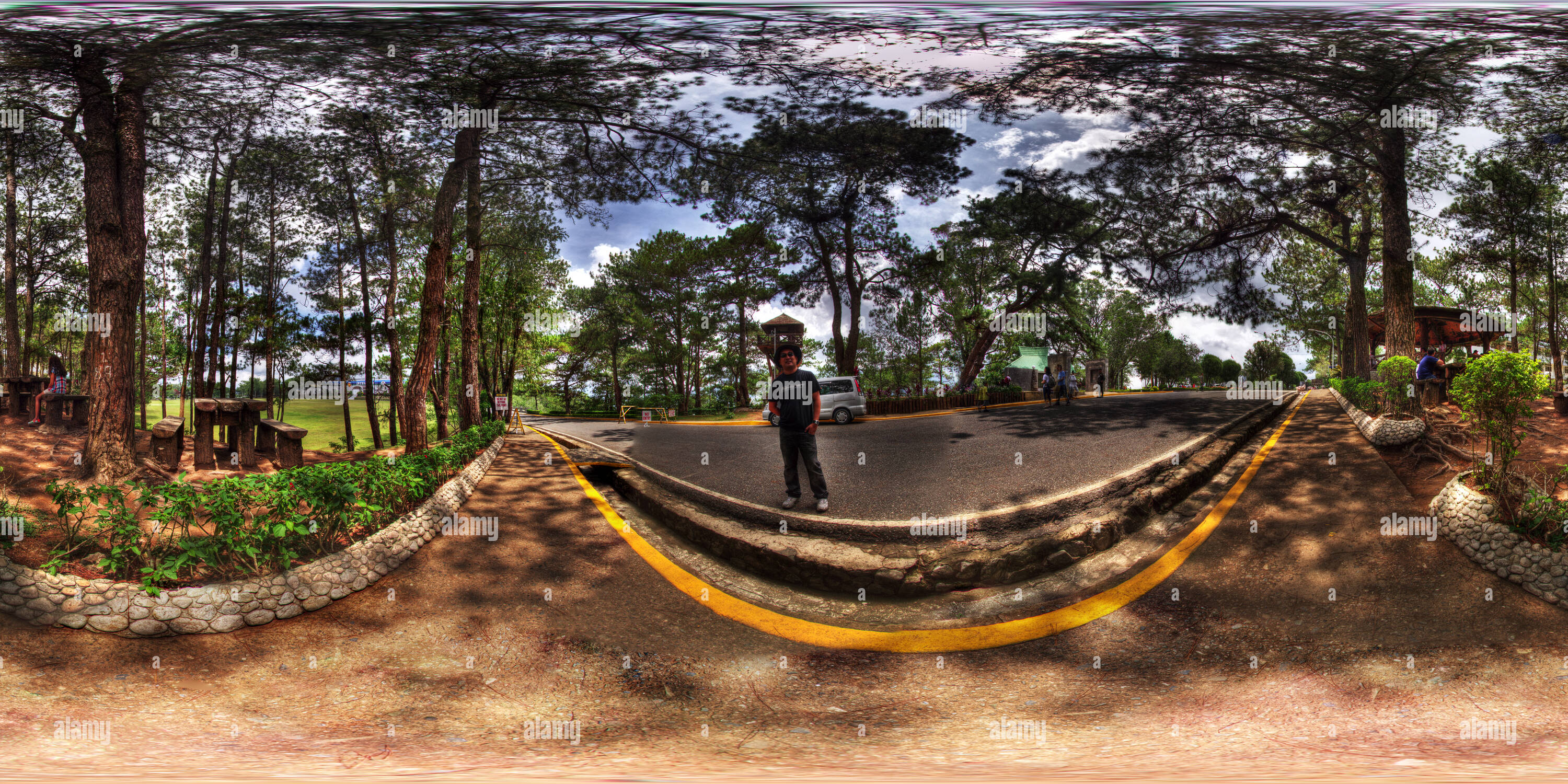 360 degree panoramic view of Tree House &amp; Ceremonial Grounds, Philippine Military Academy, Baguio City, with Shellborn Lagar