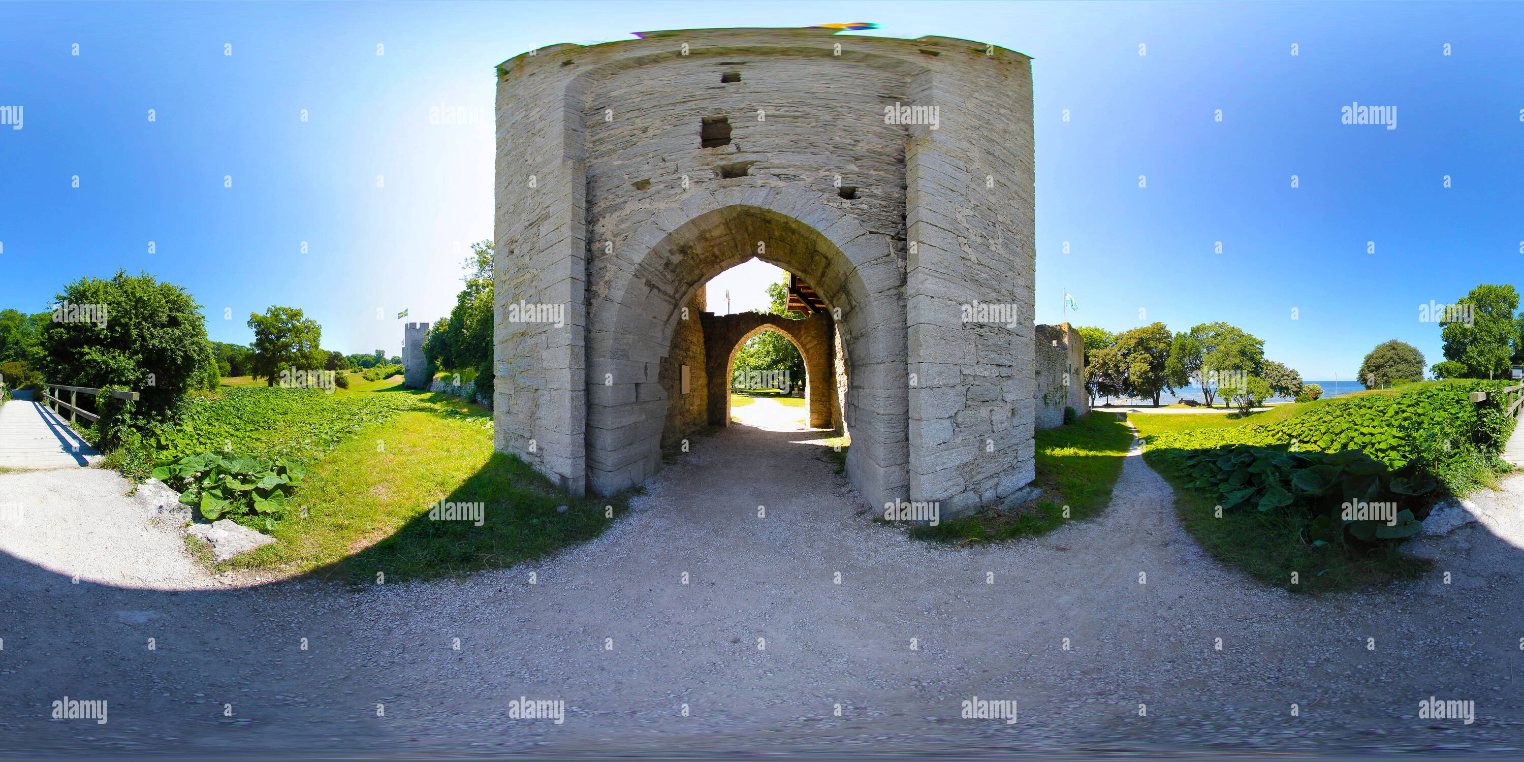 360 degree panoramic view of Visby town wall