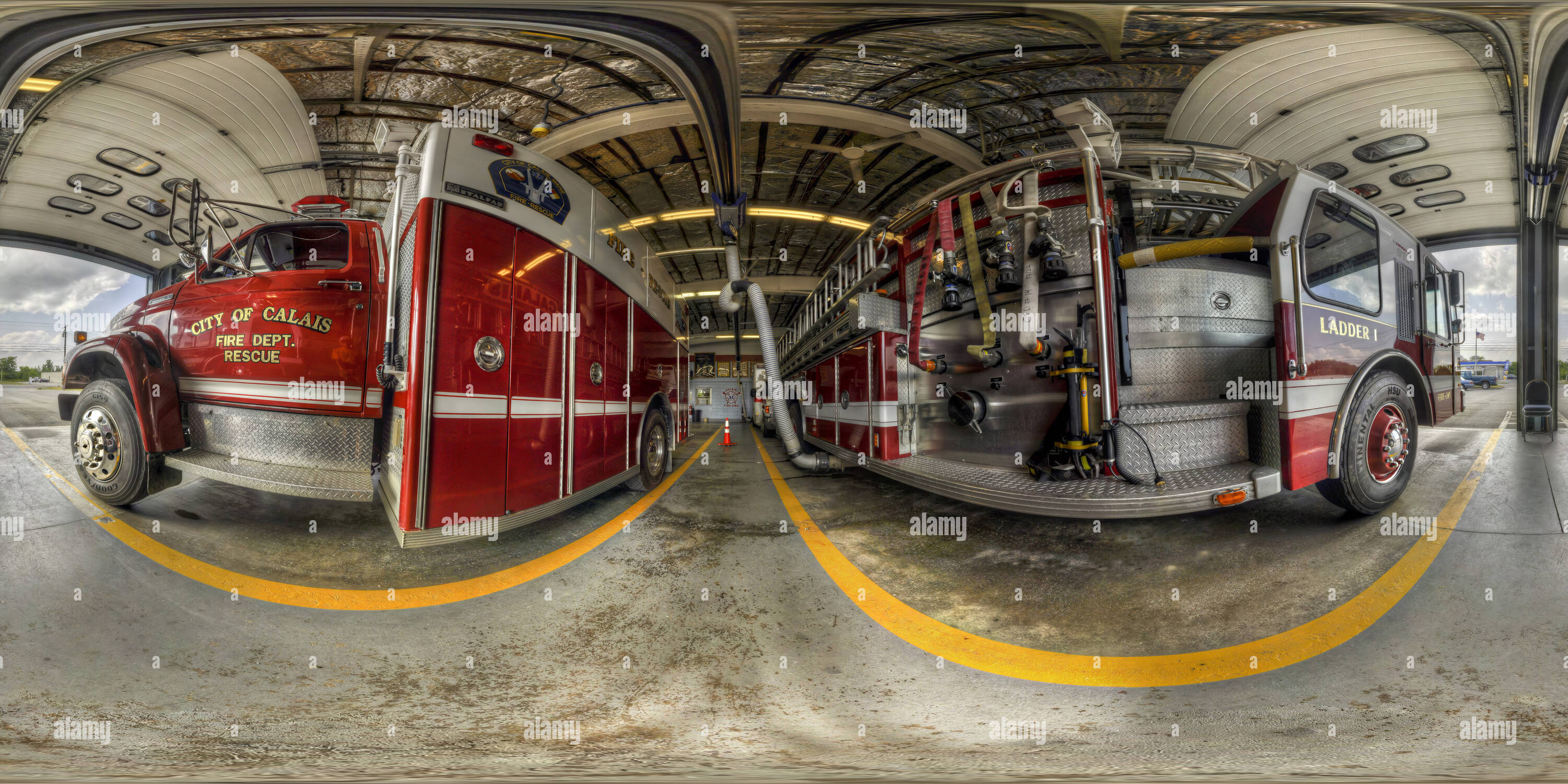 360 degree panoramic view of Calais Fire Department, Calais, Maine