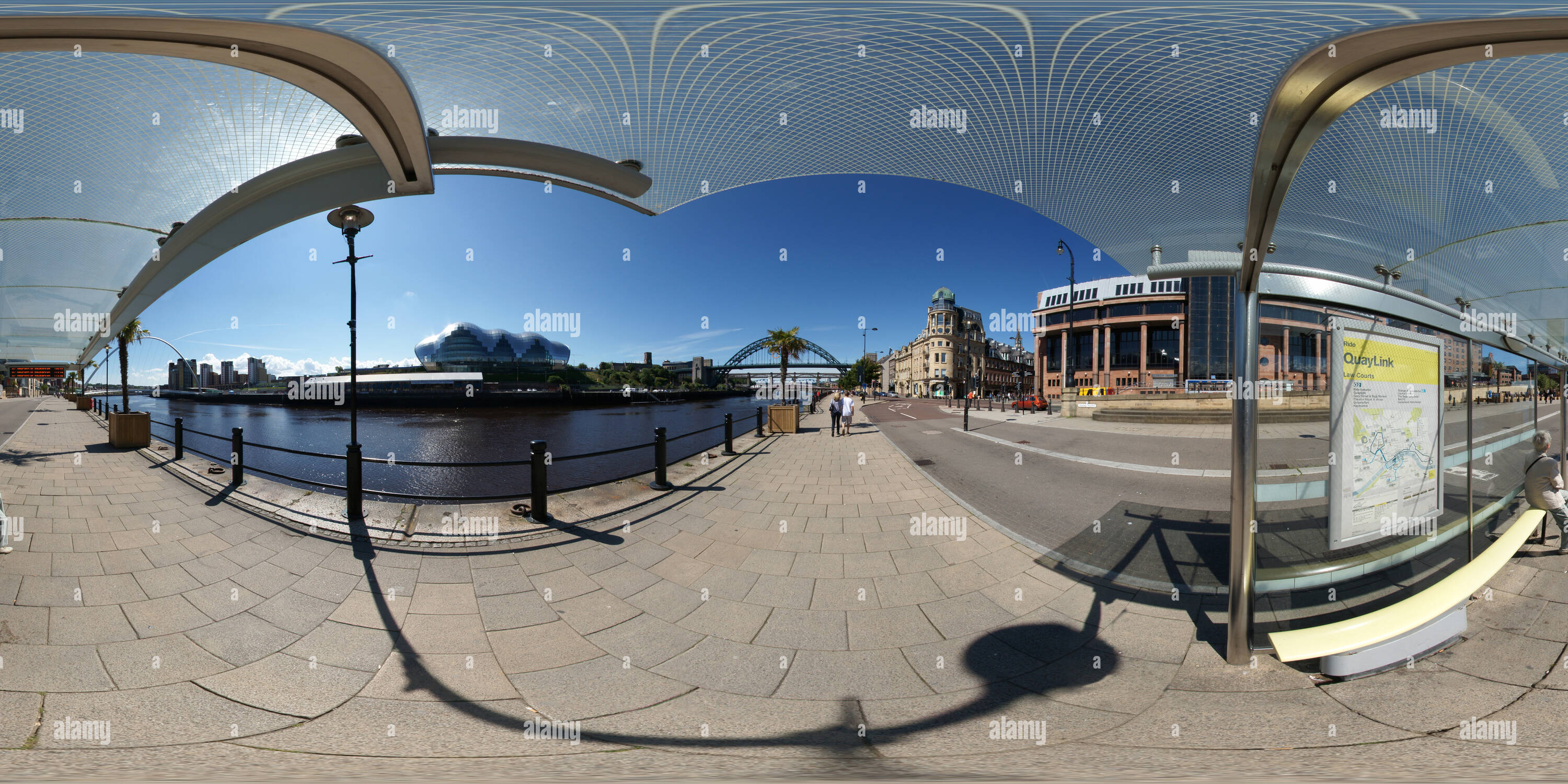 360° view of Newcastle Gateshead Quayside Alamy