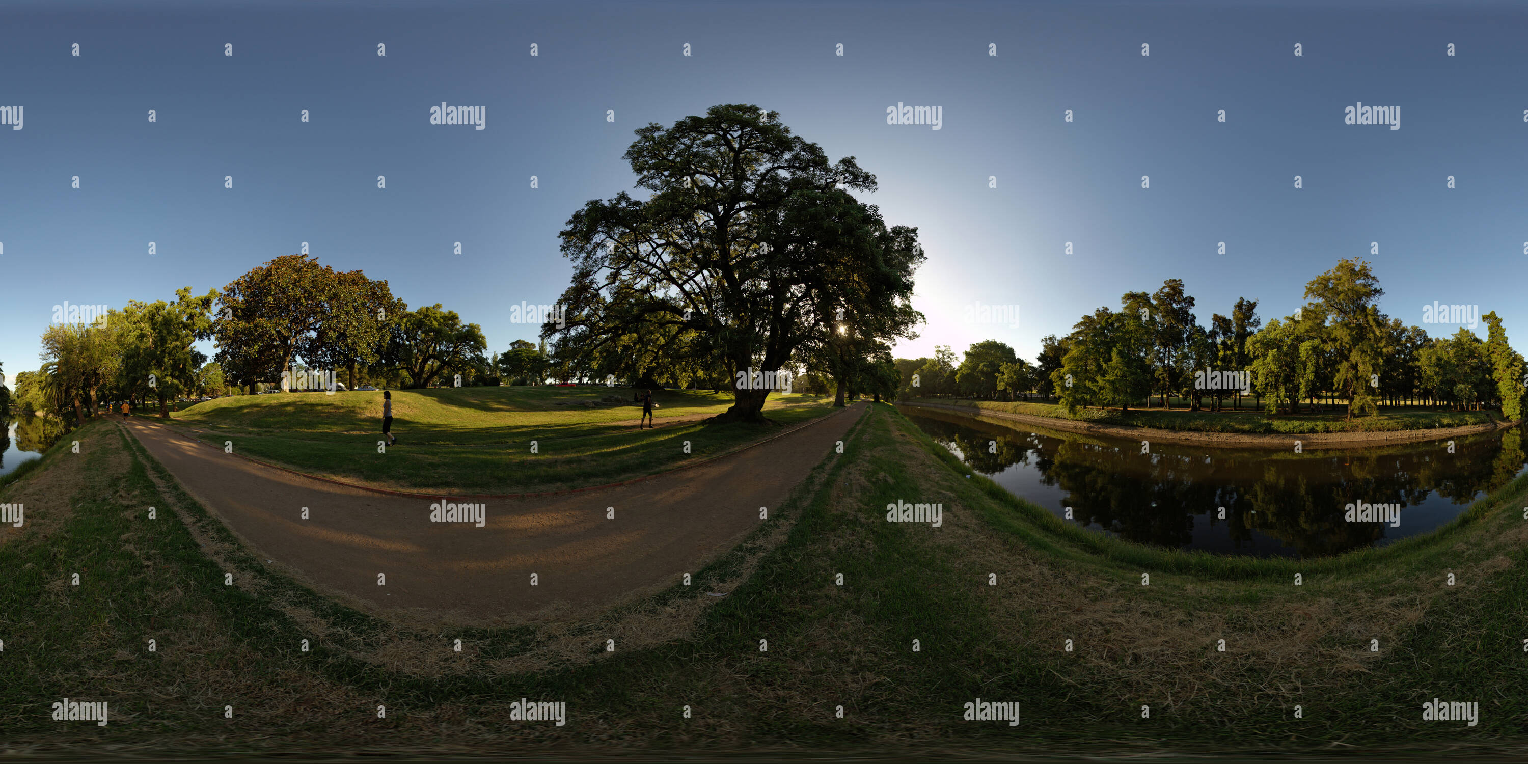 360° view of Path beside the stream of the Prado park Alamy