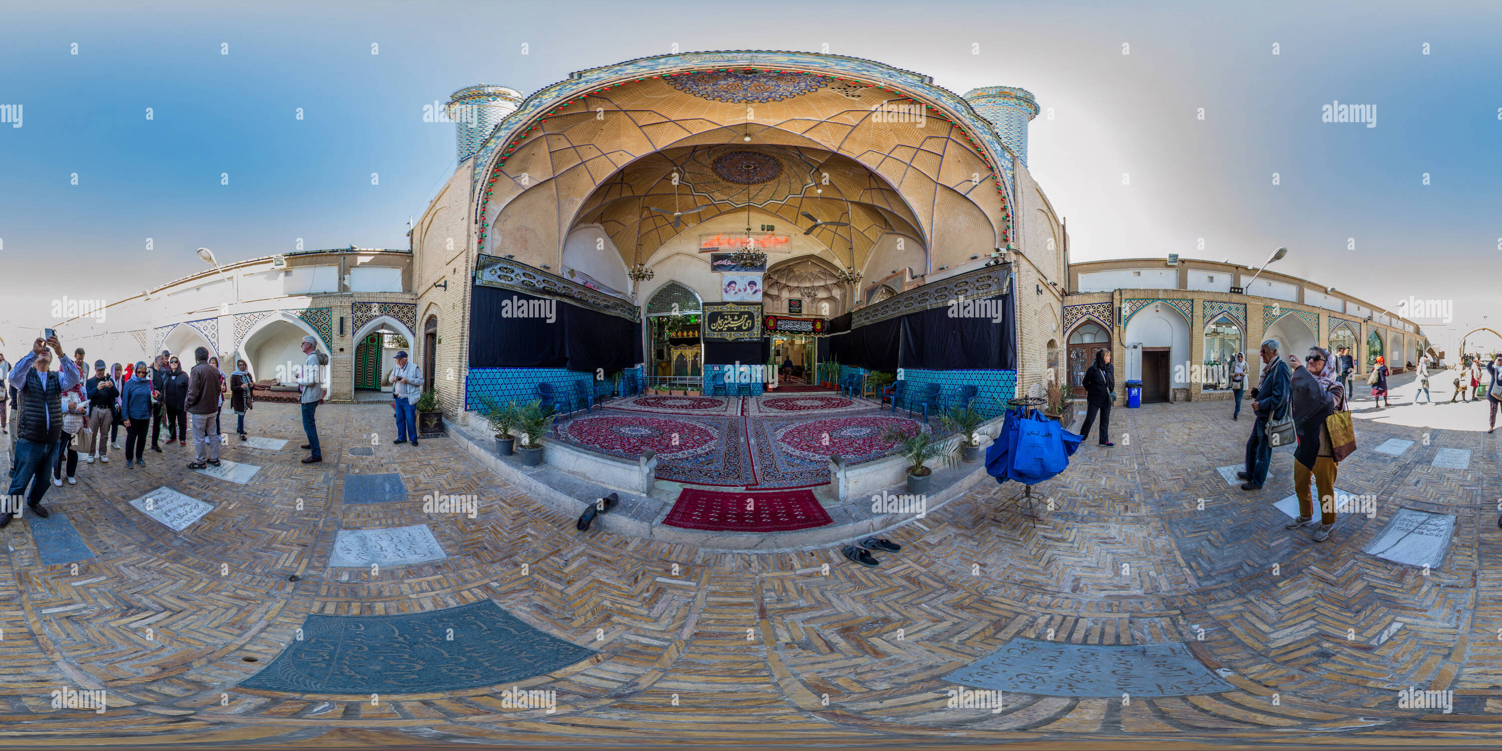 360 degree panoramic view of Imamzadeh Sultan Amir Ahmad Kashan Isfahan Province