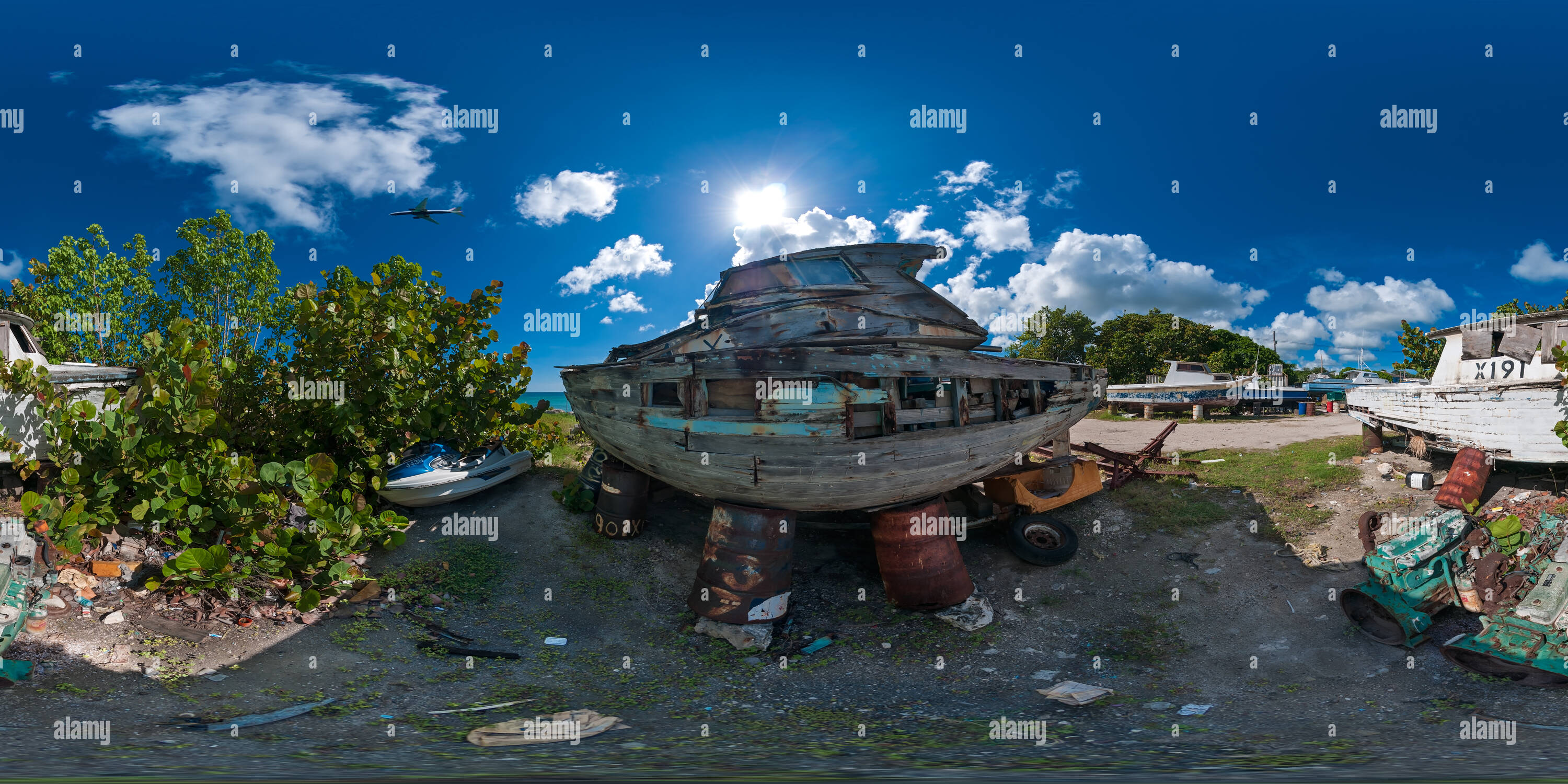 360° view of Boat Yard in Oistins Alamy