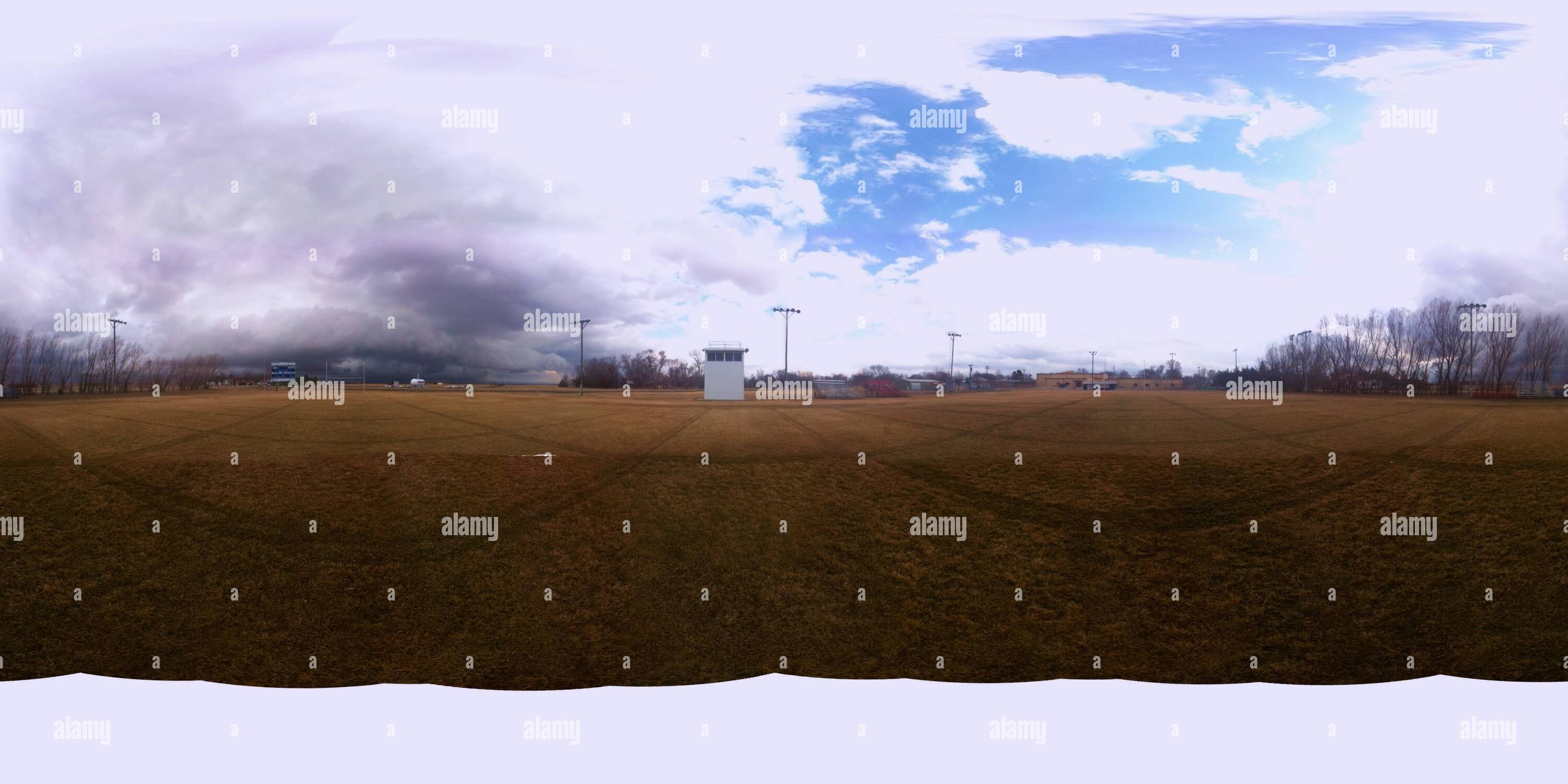 360° view of Clarks Nebraska football field storm Alamy