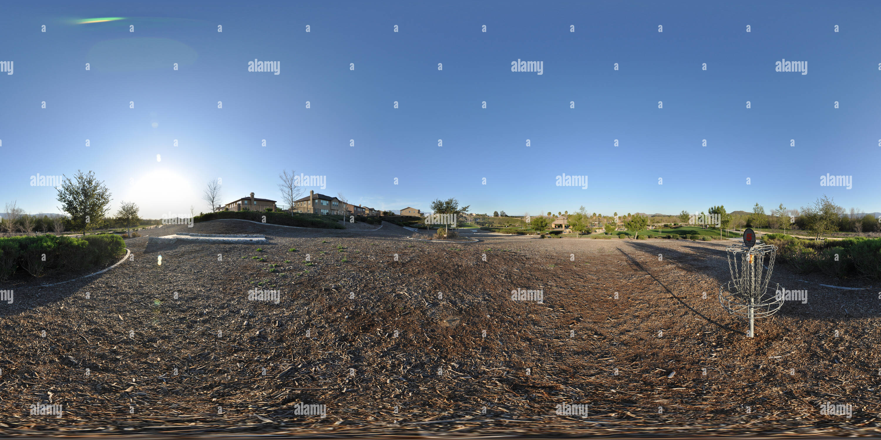 360° view of Disc Golf Course at Riverwalk Park in Eastvale, CA Alamy