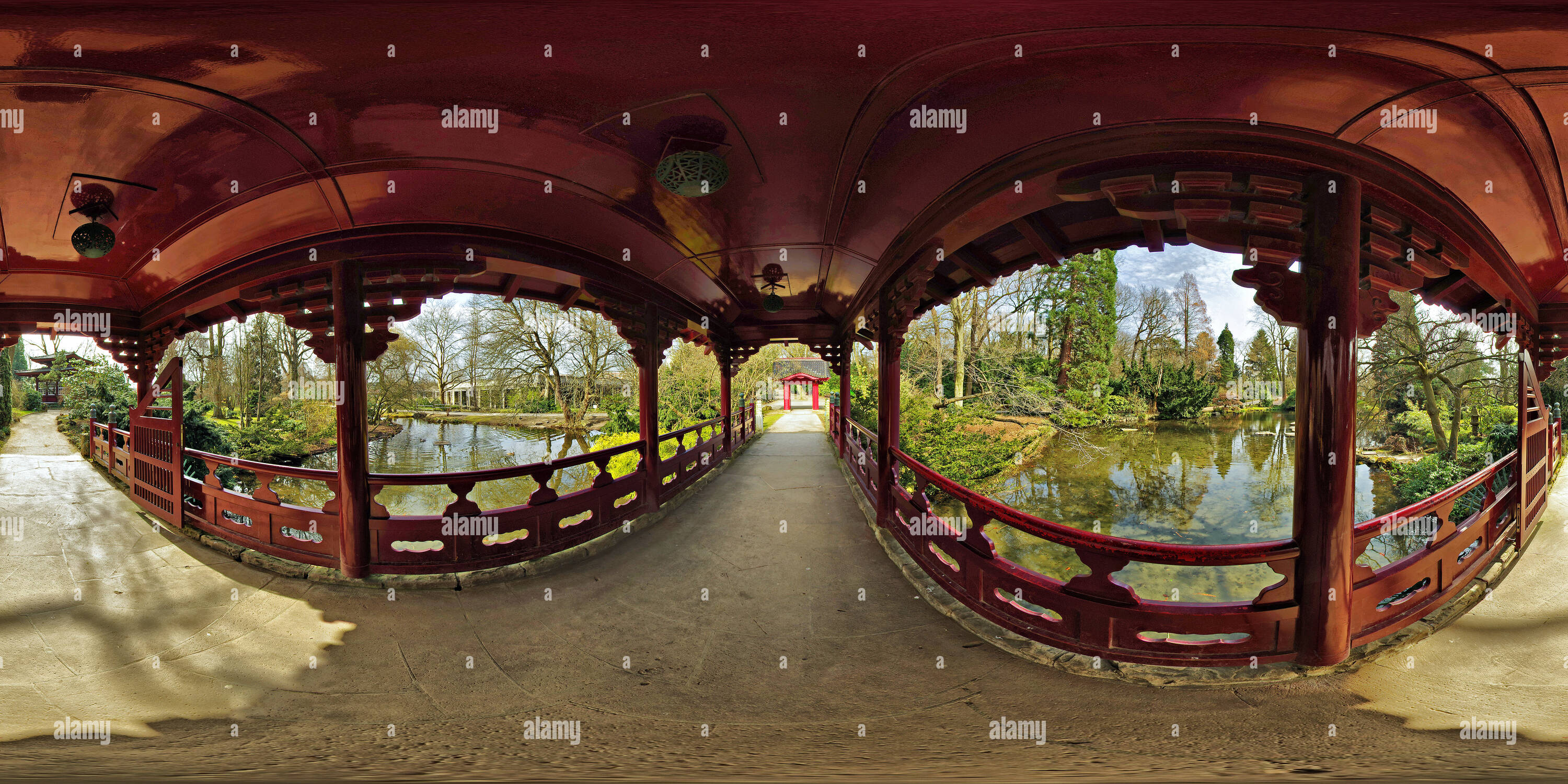 360° view of Japanese Garden, Leverkusen, Germany Alamy