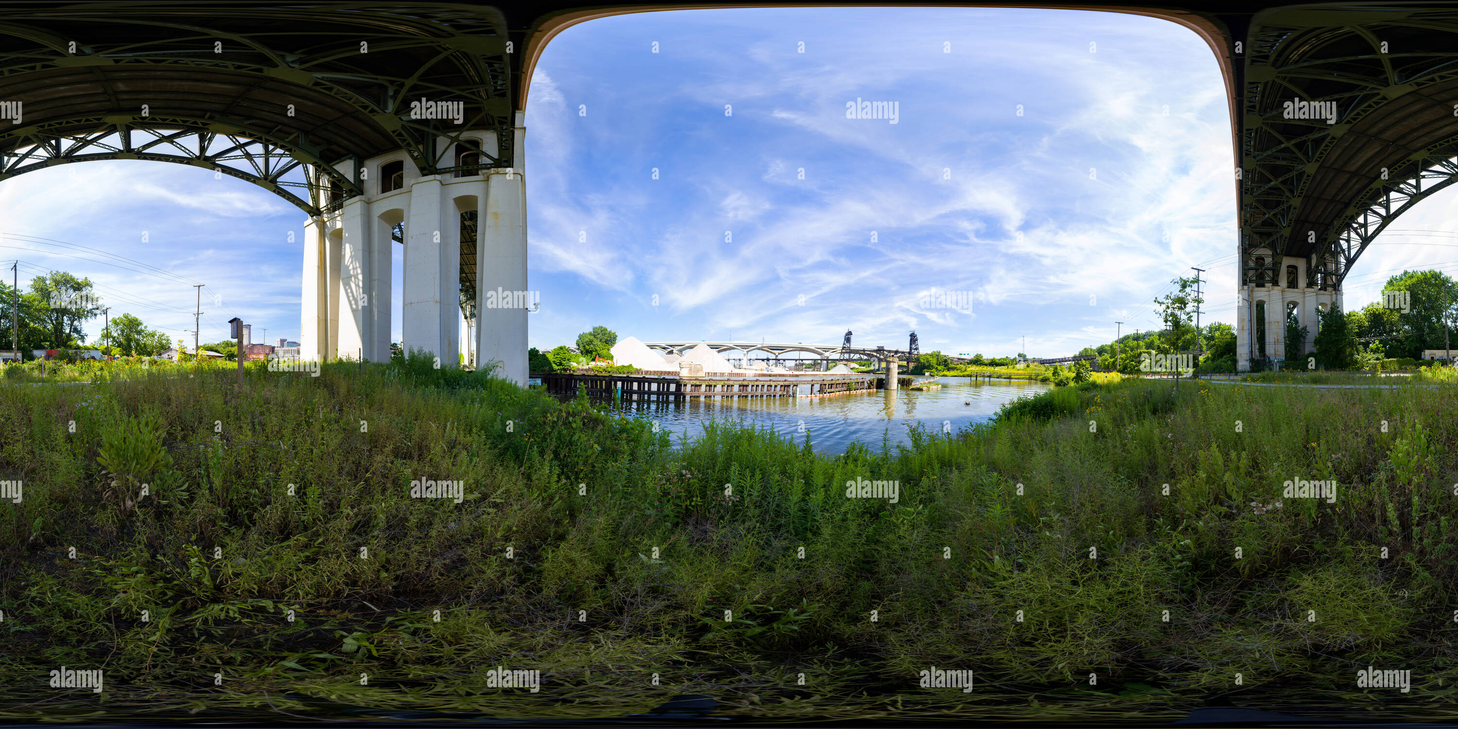 360° view of Under Carnegie Avenue, Cleveland Flats - Alamy 