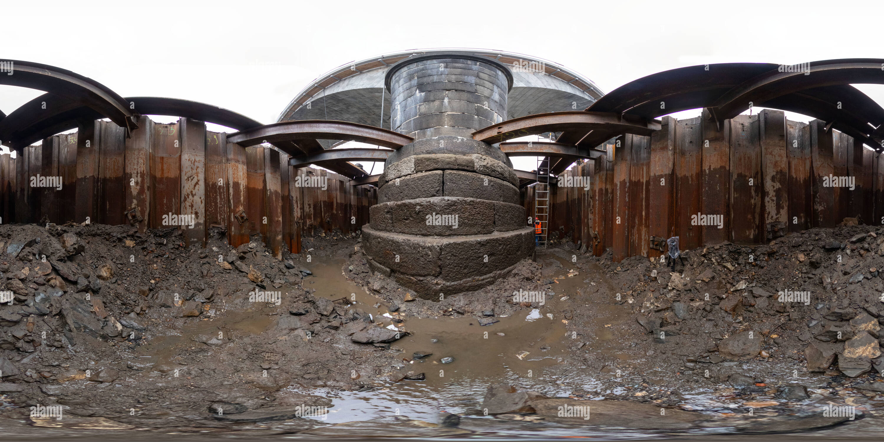 360° view of Negrelli viaduct grouting of the pier foundation - Alamy