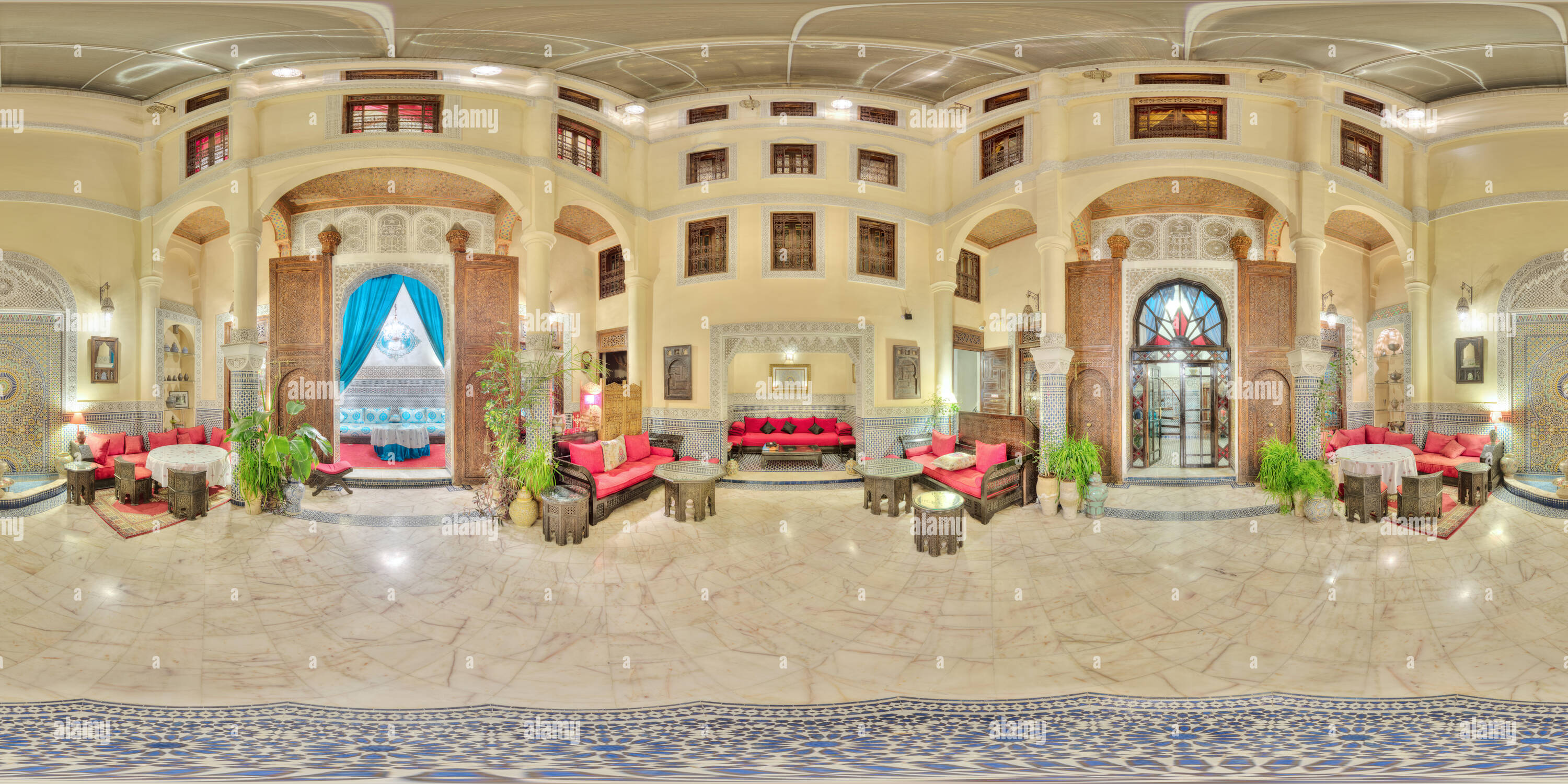 360° view of Riad Ibn Battouta, Fez, Morocco Alamy