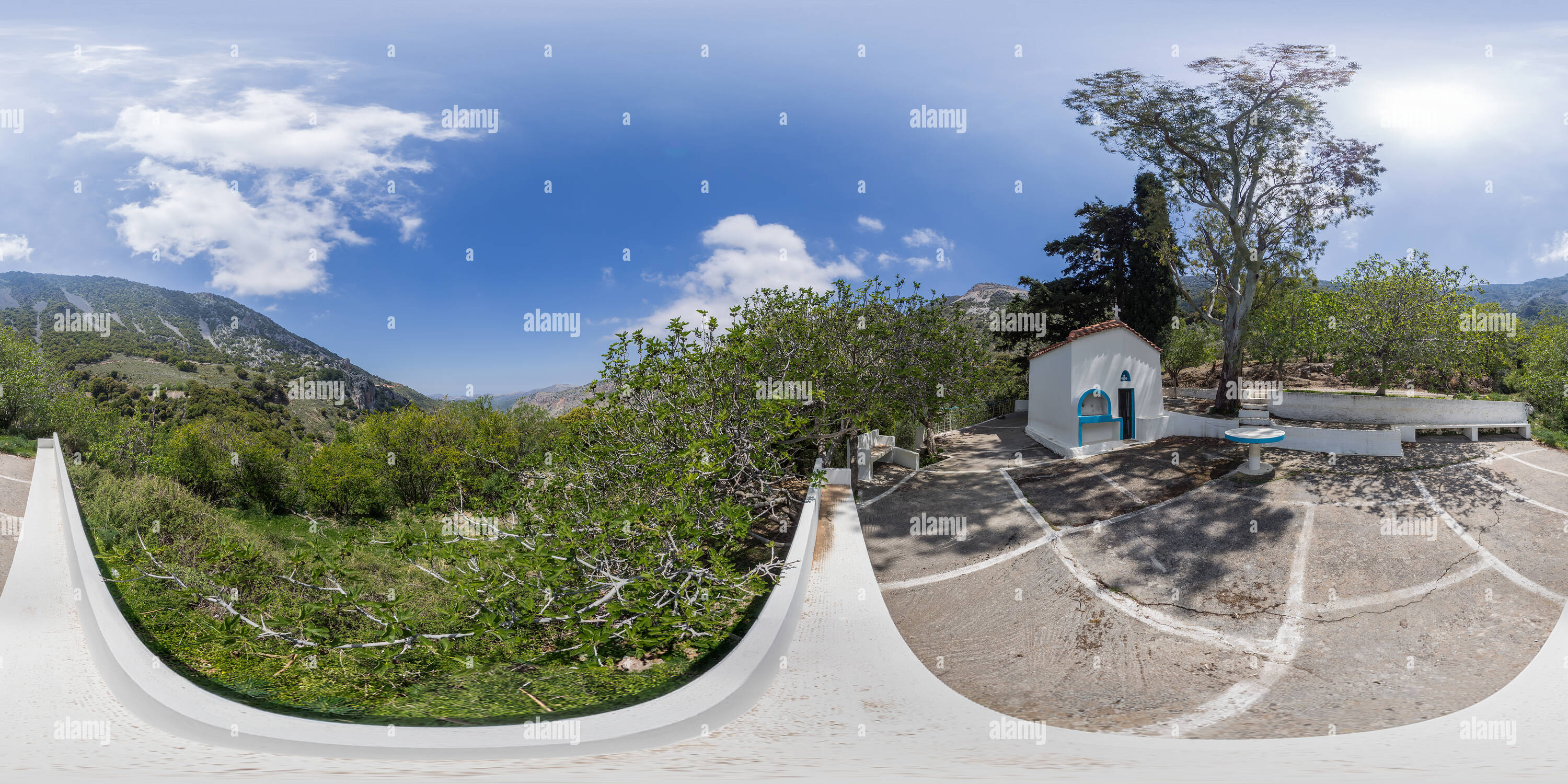 360 degree panoramic view of Afendis Christos Church Gonies Village - Hersonissos