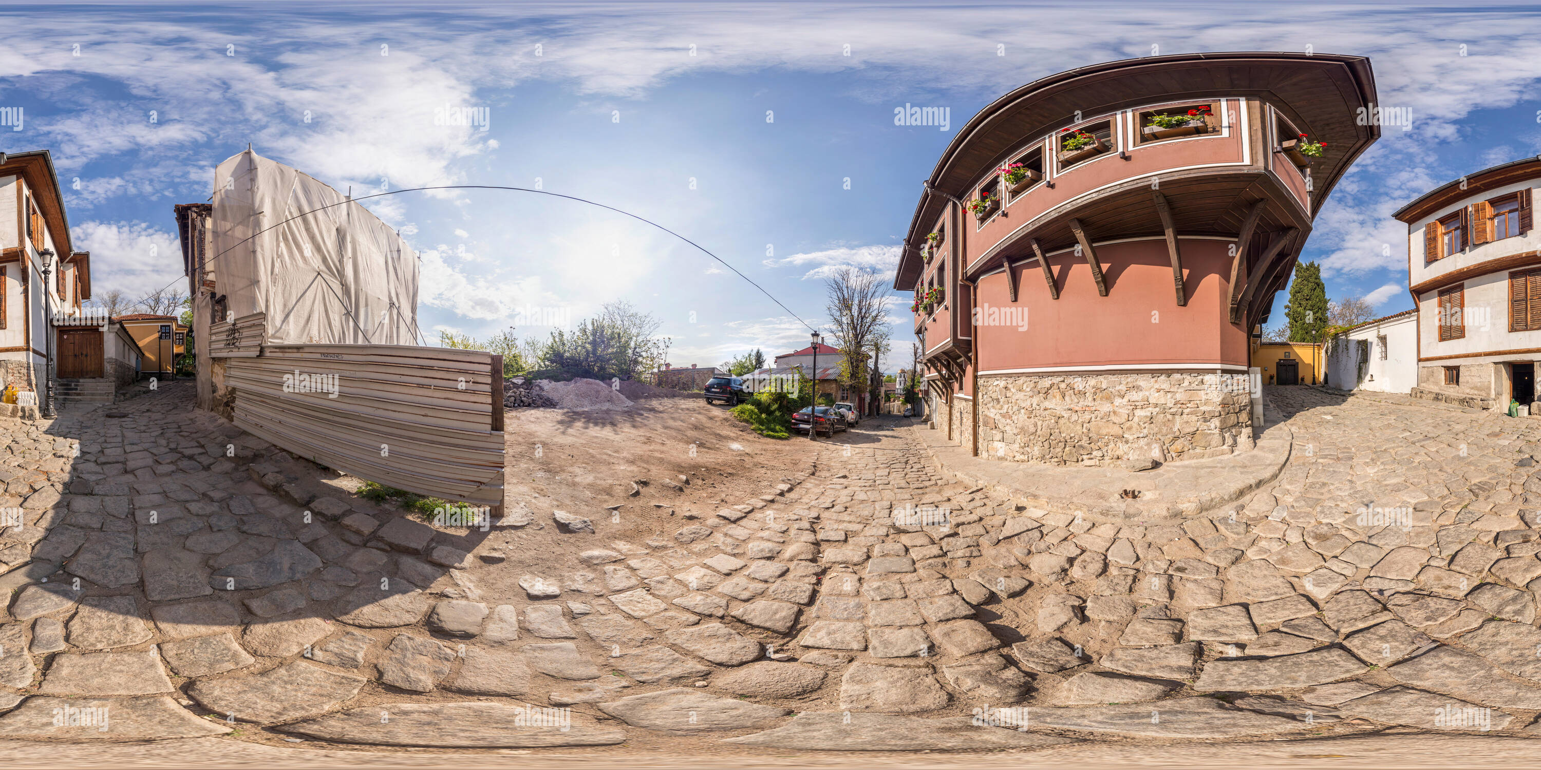 360° view of PLOVDIV, BULGARIA - MAY 14, 2017 - 380 by 180 degrees ...