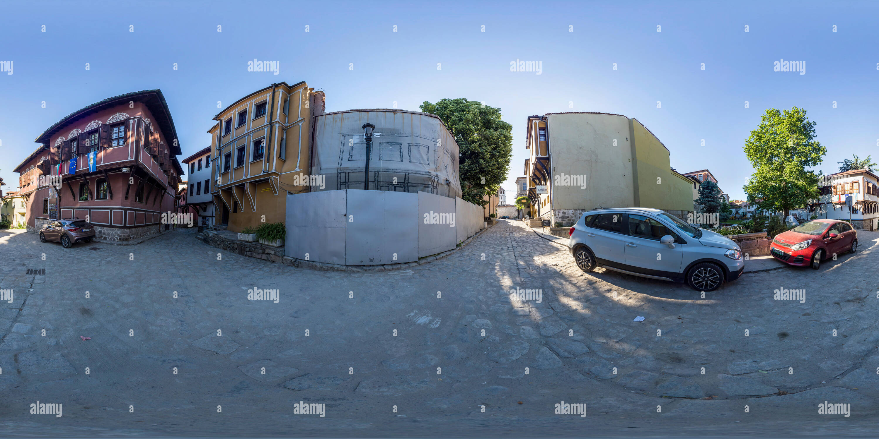 360° view of PLOVDIV, BULGARIA - MAY 15, 2017 - 380 by 180 degrees ...