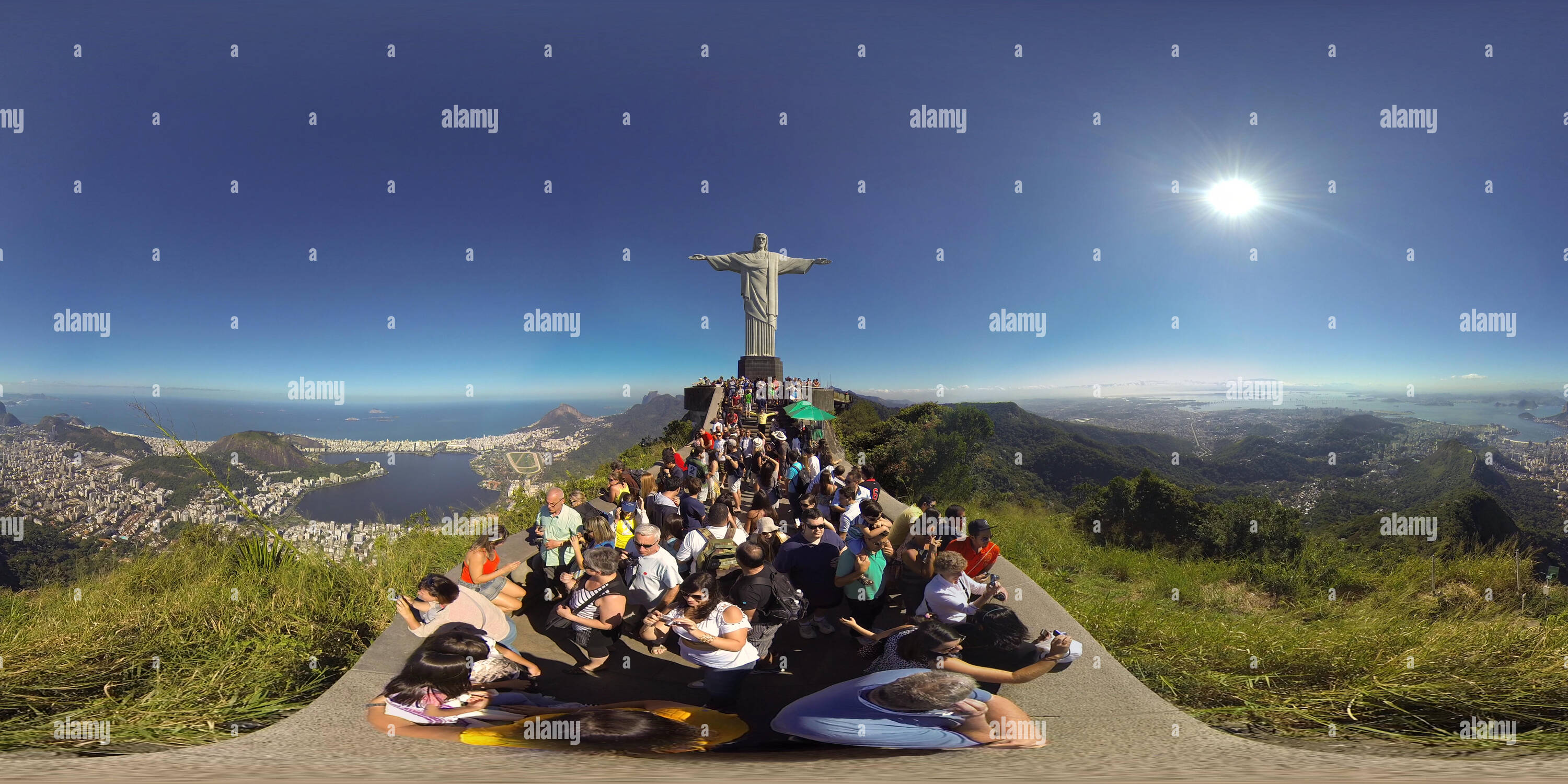 360° view of Christ the Redeemer Monument in Rio De Janeiro 360 video VR.  One of the famous most monuments of Jesus in the world. 360 degree photo -  Alamy