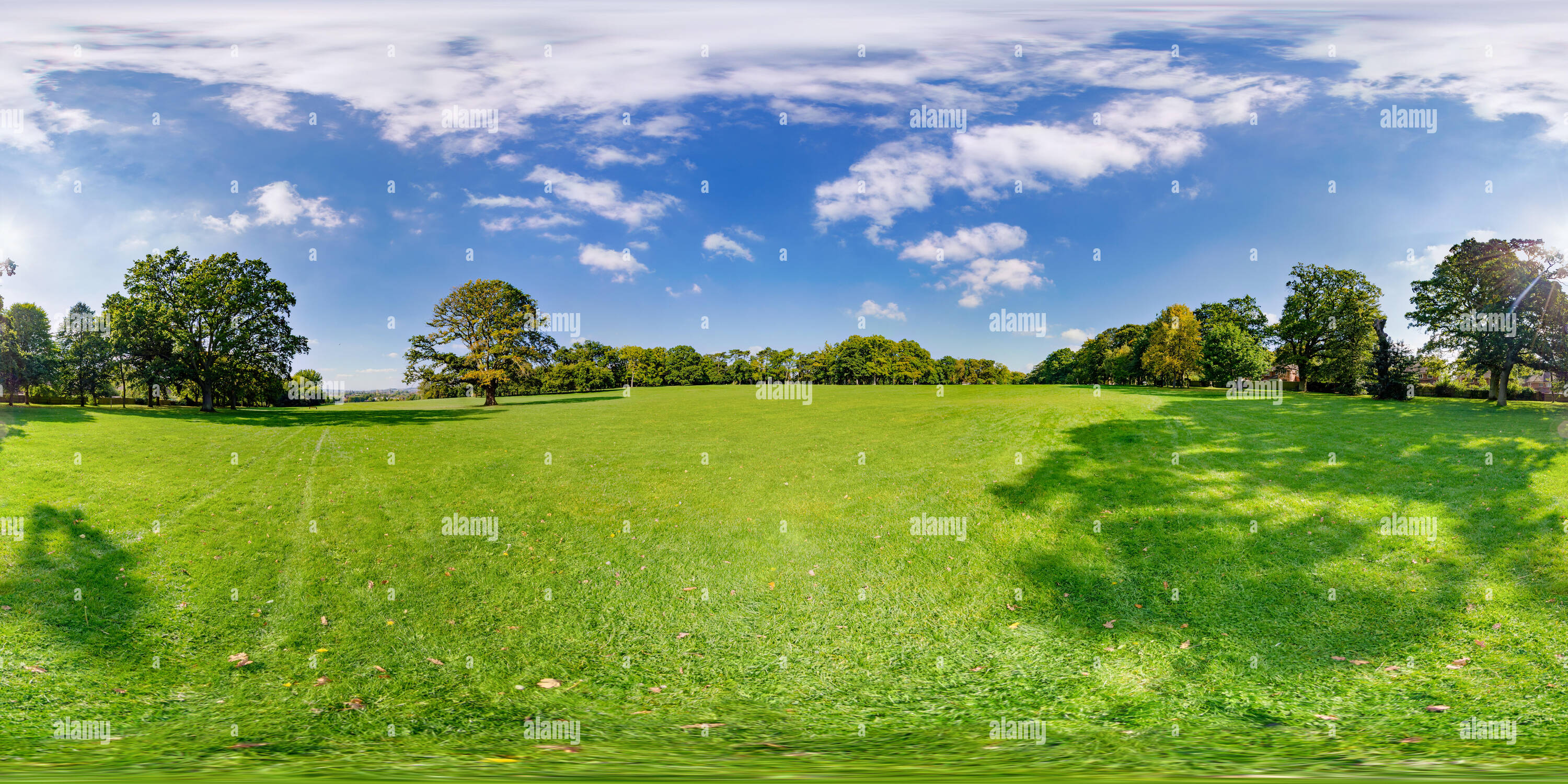 360 degree panoramic view of View of Oxford city from South Parks, Oxford, UK