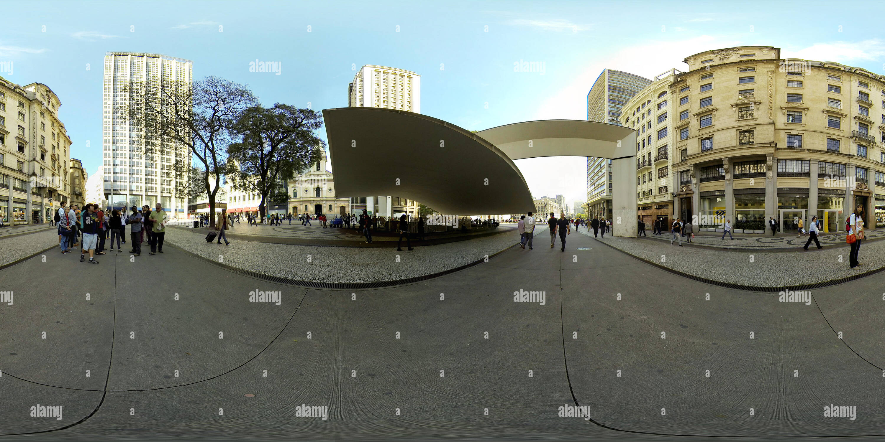 360 degree panoramic view of Metro station in Sao Paulo, Brazil, 360 degree photo panorama VR