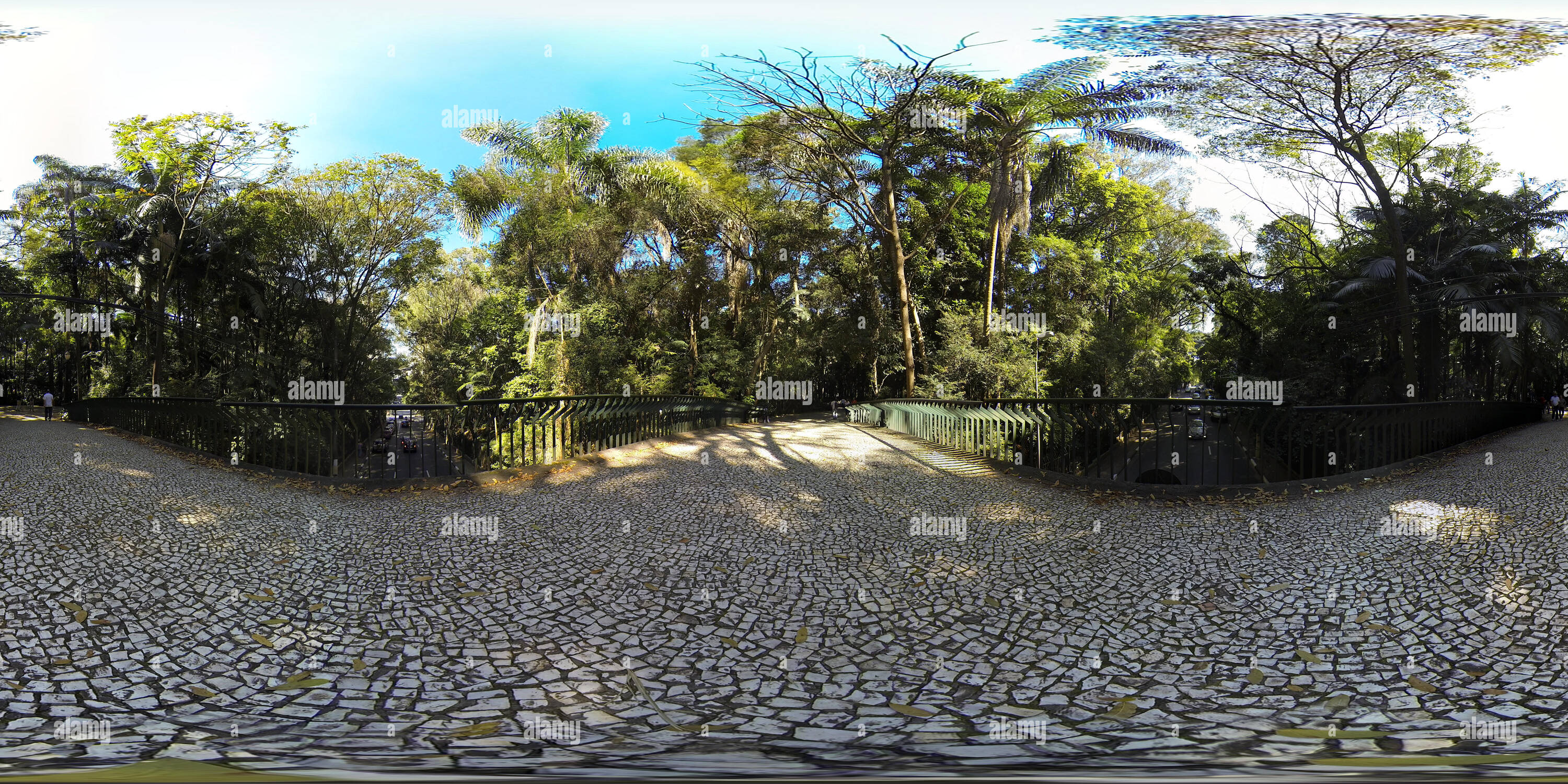 360 degree panoramic view of Parque Tenente Siqueira Campos, Sao Paulo, Avenida Paulista, Brazil. 360 photo vr panorama