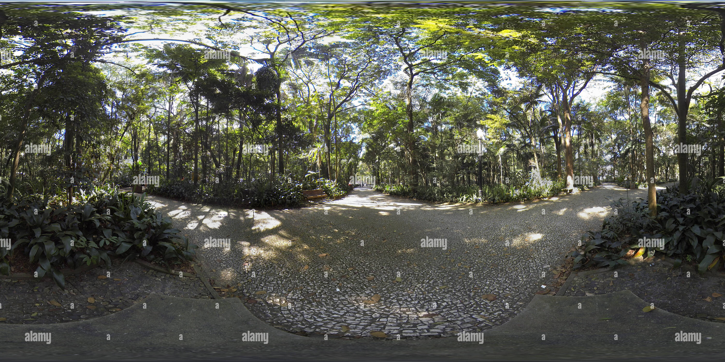 360 degree panoramic view of Parque Tenente Siqueira Campos, Sao Paulo, Avenida Paulista, Brazil. 360 photo vr panorama