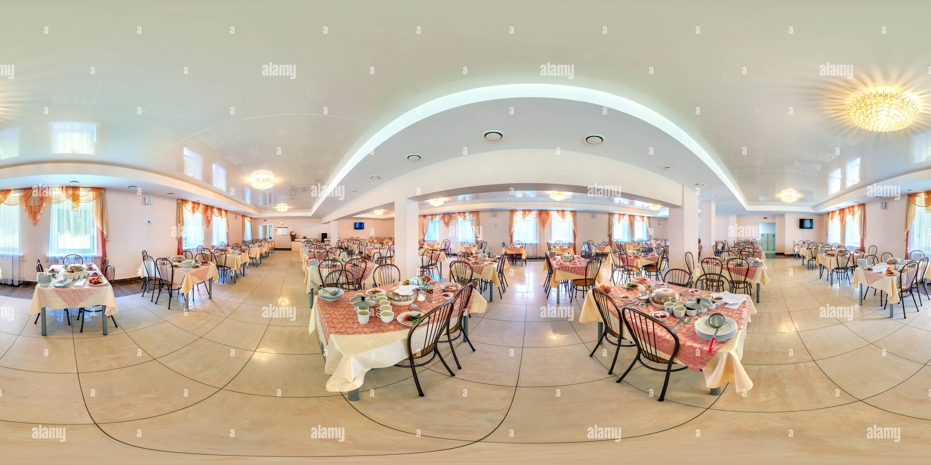 360 degree panoramic view of MINSK, BELARUS - JULY 19, 2013: Full spherical 360 by 180 degrees seamless panorama in equirectangular equidistant projection, panorama in interior fa