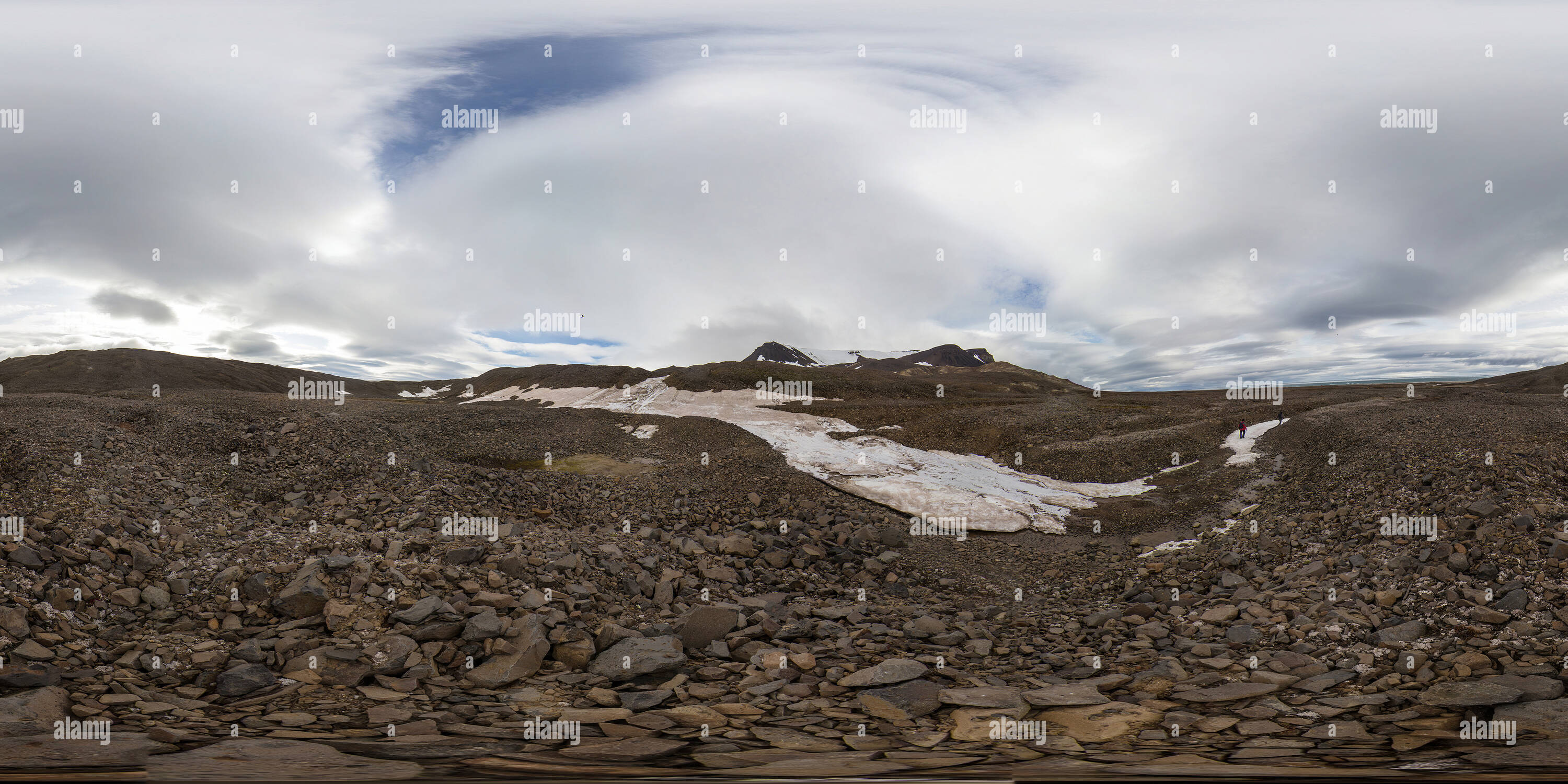 360° view of Cape Tirol, Wiener Neustadt Island, Franz Josef Land Alamy