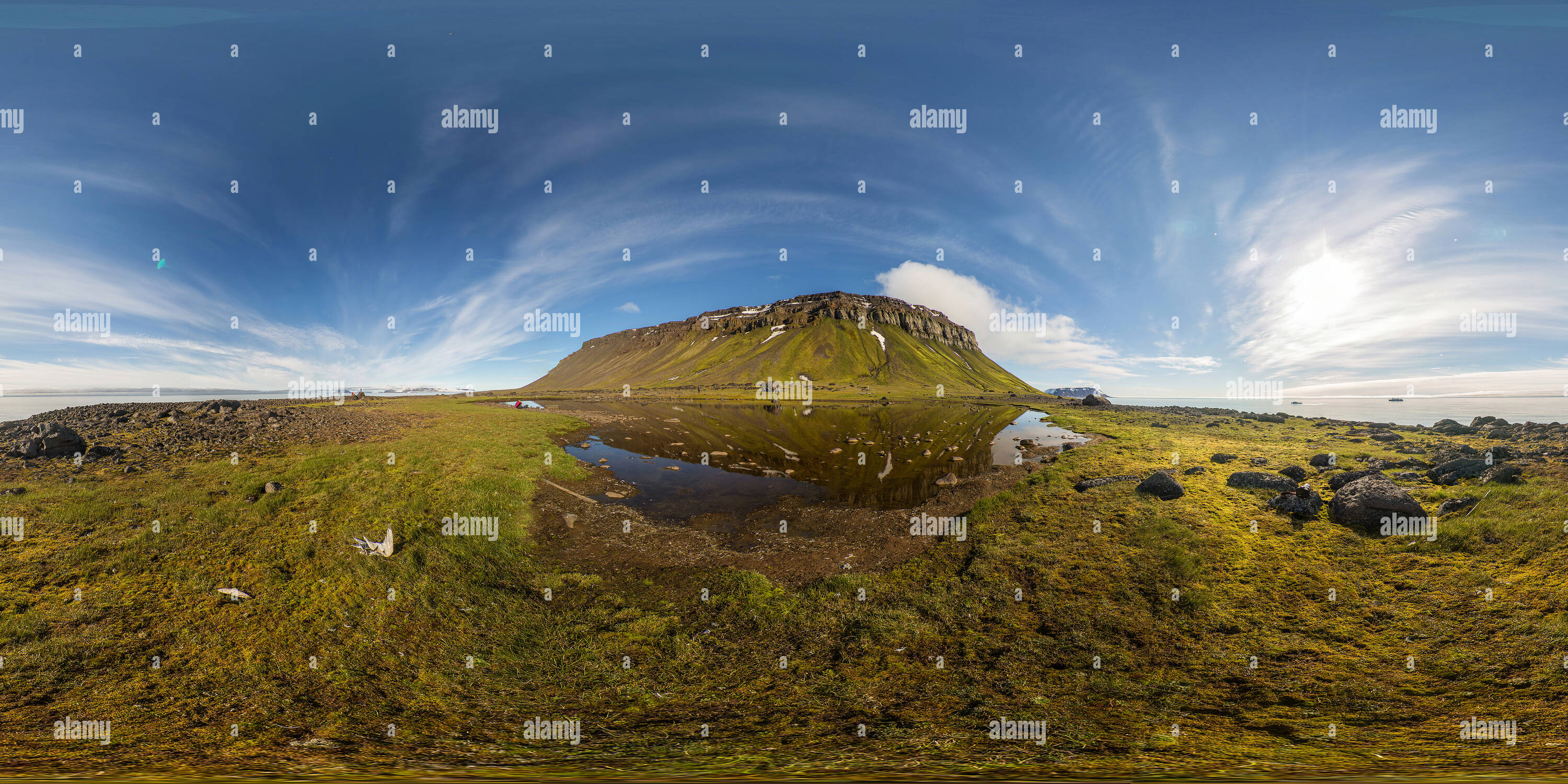360° view of Cape Flora, Northbrook Island, Franz Josef Land Alamy