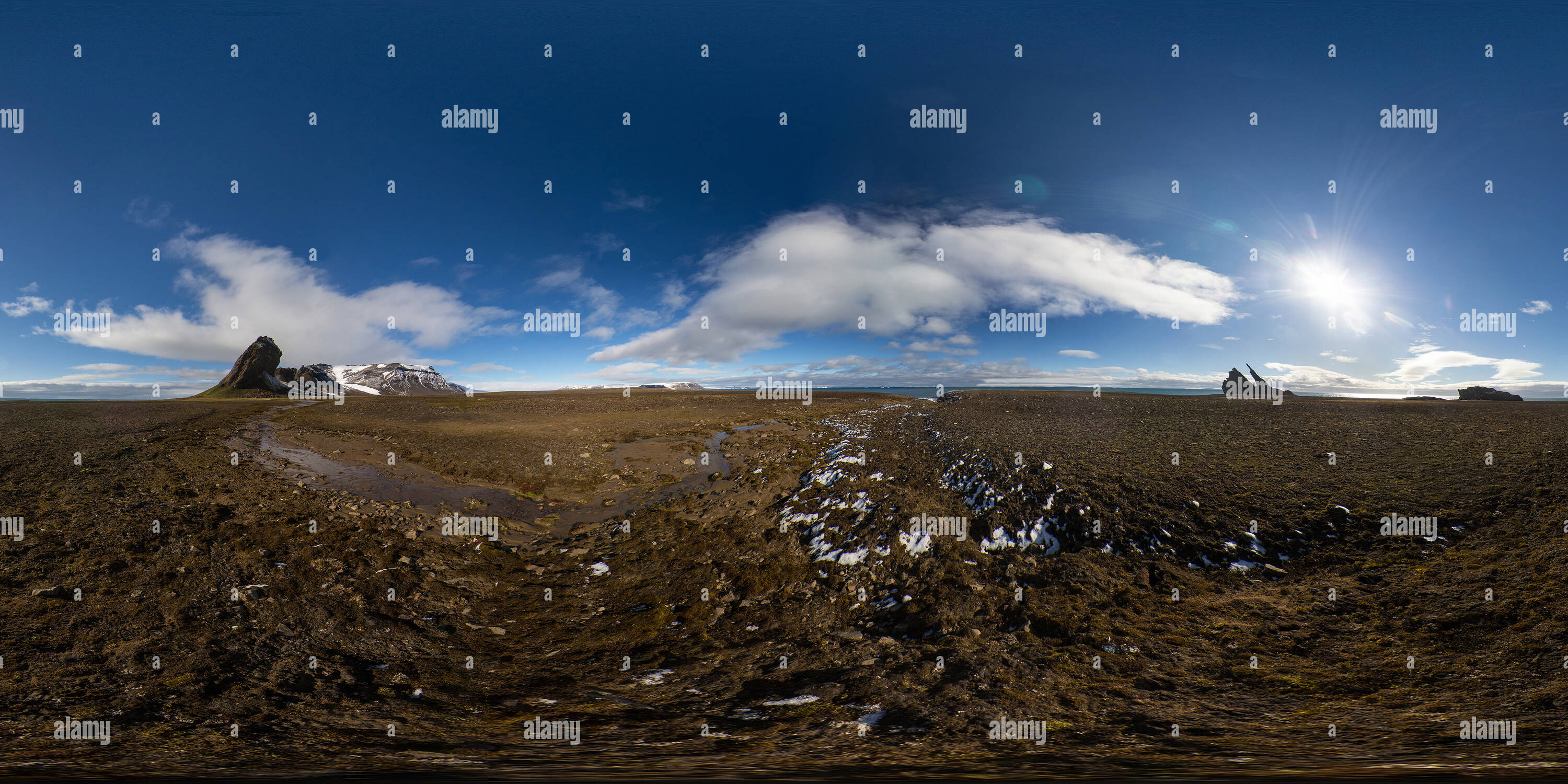 360 degree panoramic view of Cape Tegetthoff, Hall Island, Franz Josef Land