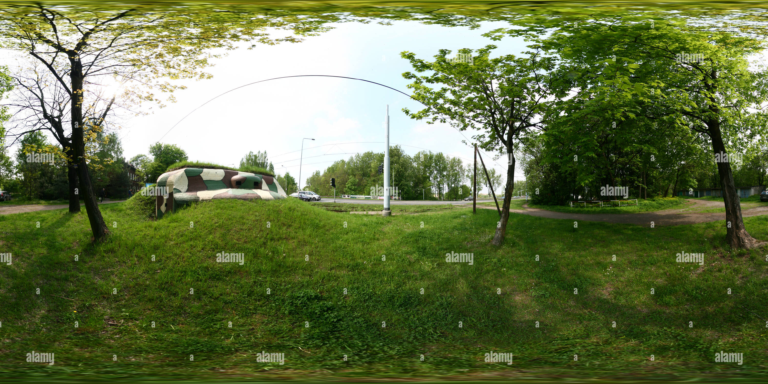 360 degree panoramic view of Defensive shelter from outside- Chorzow - Silesia
