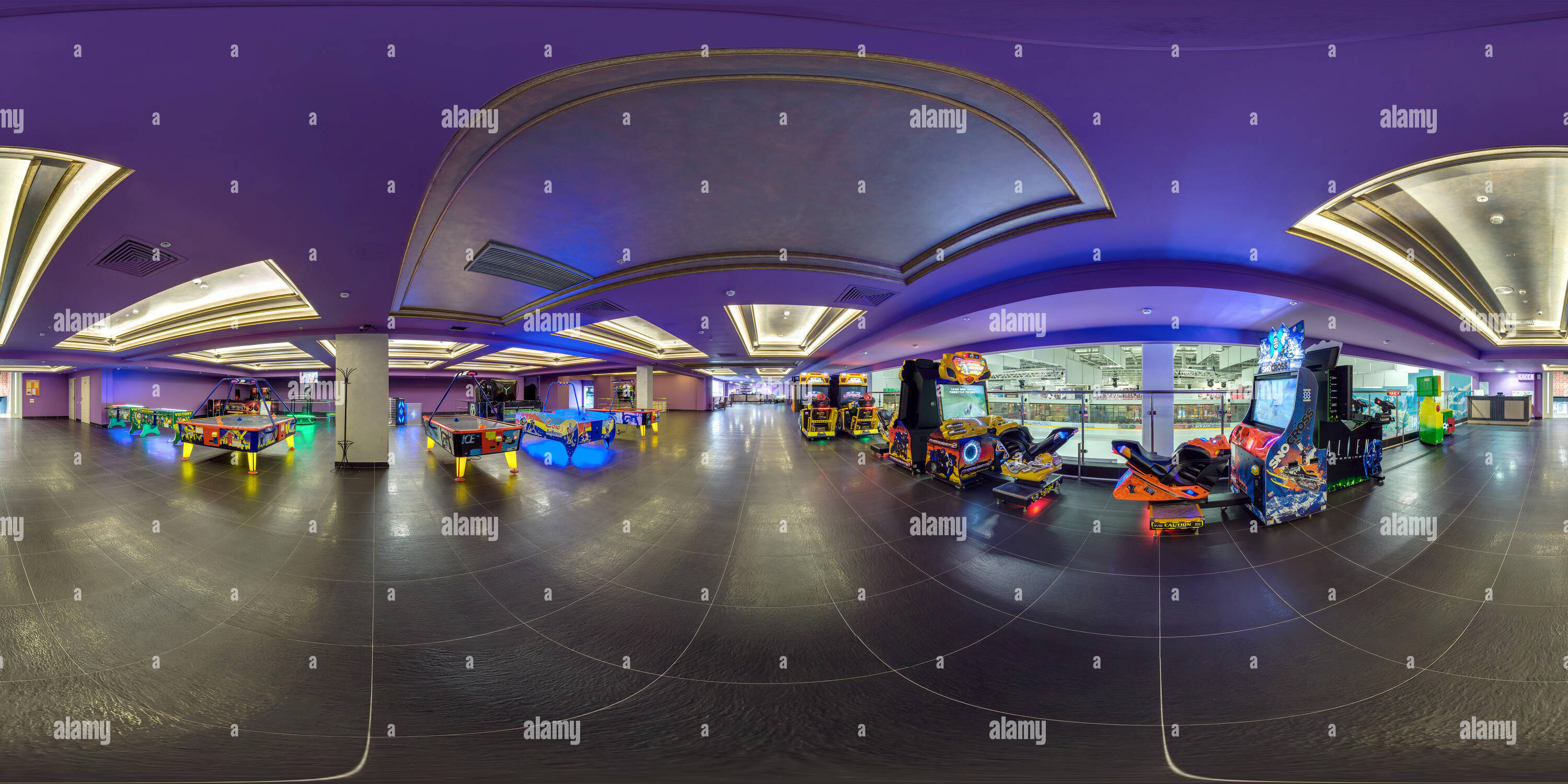 360° view of MINSK, BELARUS - SEPTEMBER 20, 2016: Panorama in interior  recreation room for children with slot machines. Full 360 by 180 degree  seamless spherical - Alamy