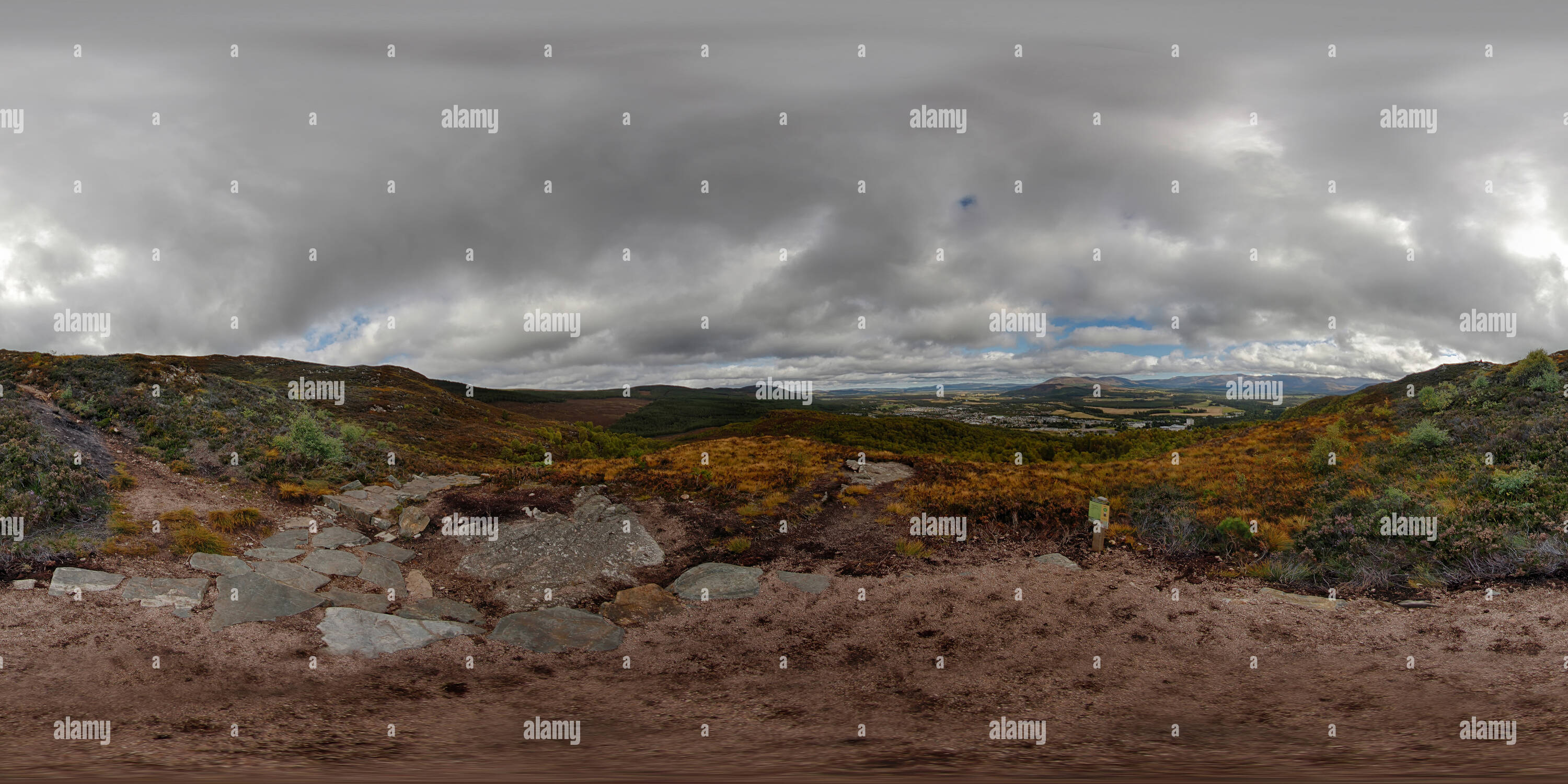 360 degree panoramic view of Scotland - Craigellachie - 01