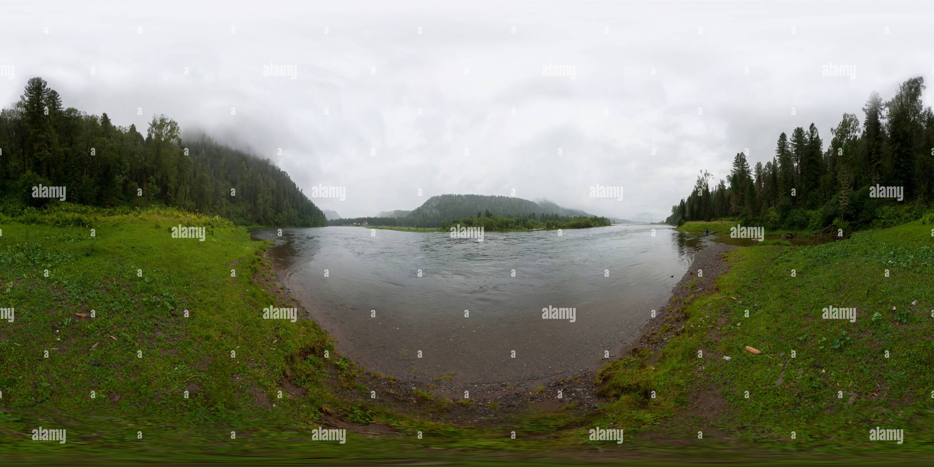 360 degree panoramic view of Biya river