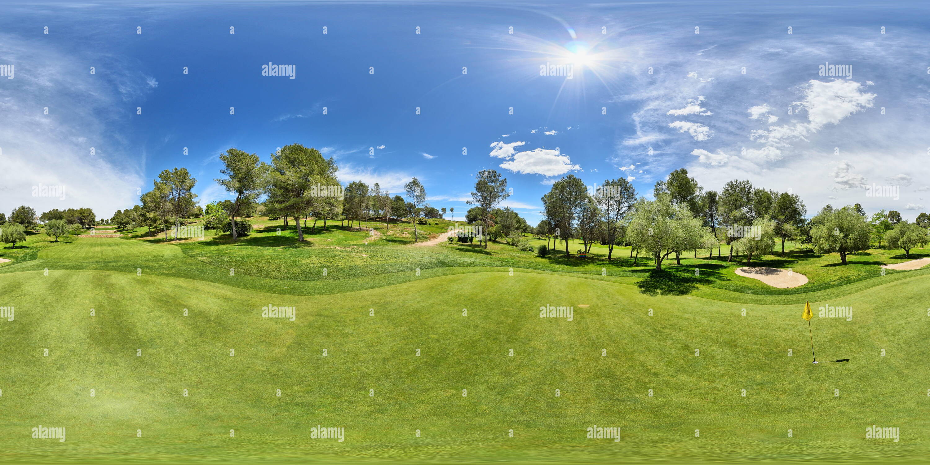 360° view of Green in a Golf Course Alamy