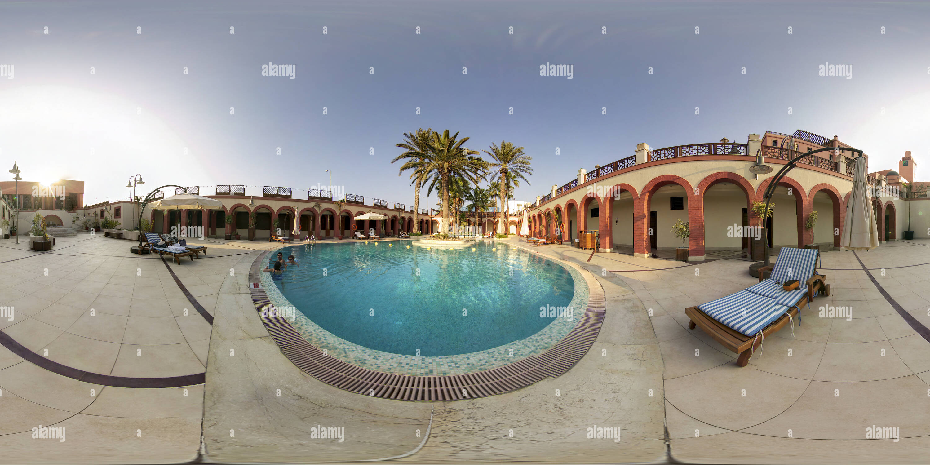 360° view of Hotel pool in Tripoli, 2009 Alamy