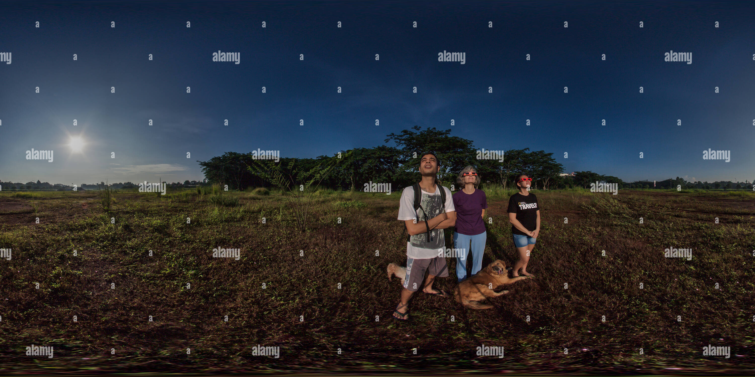 360° view of Partial Solar Eclipse in Jakarta Alamy