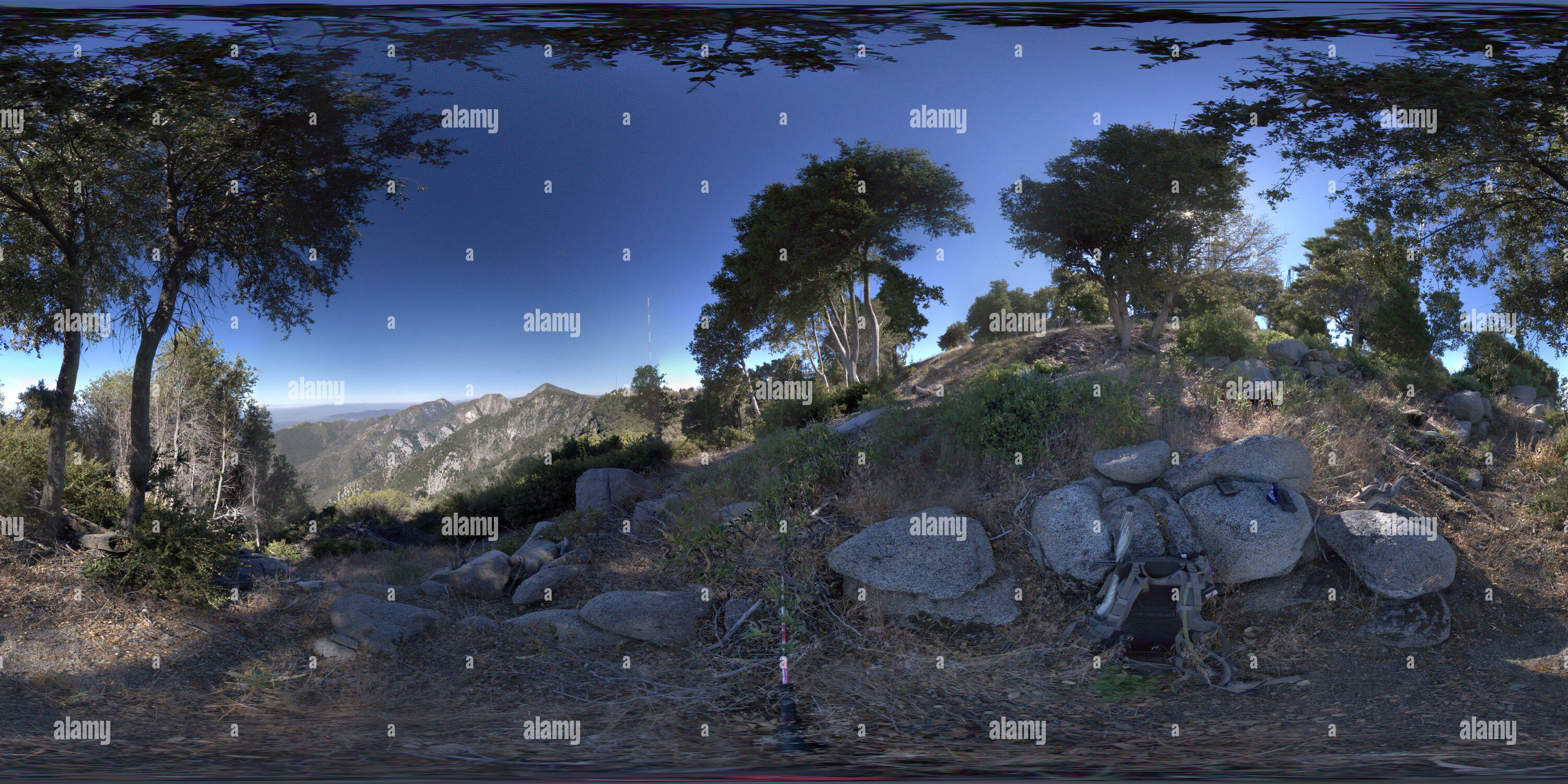 360 degree panoramic view of Upper Eaton Canyon and surrounding Peaks