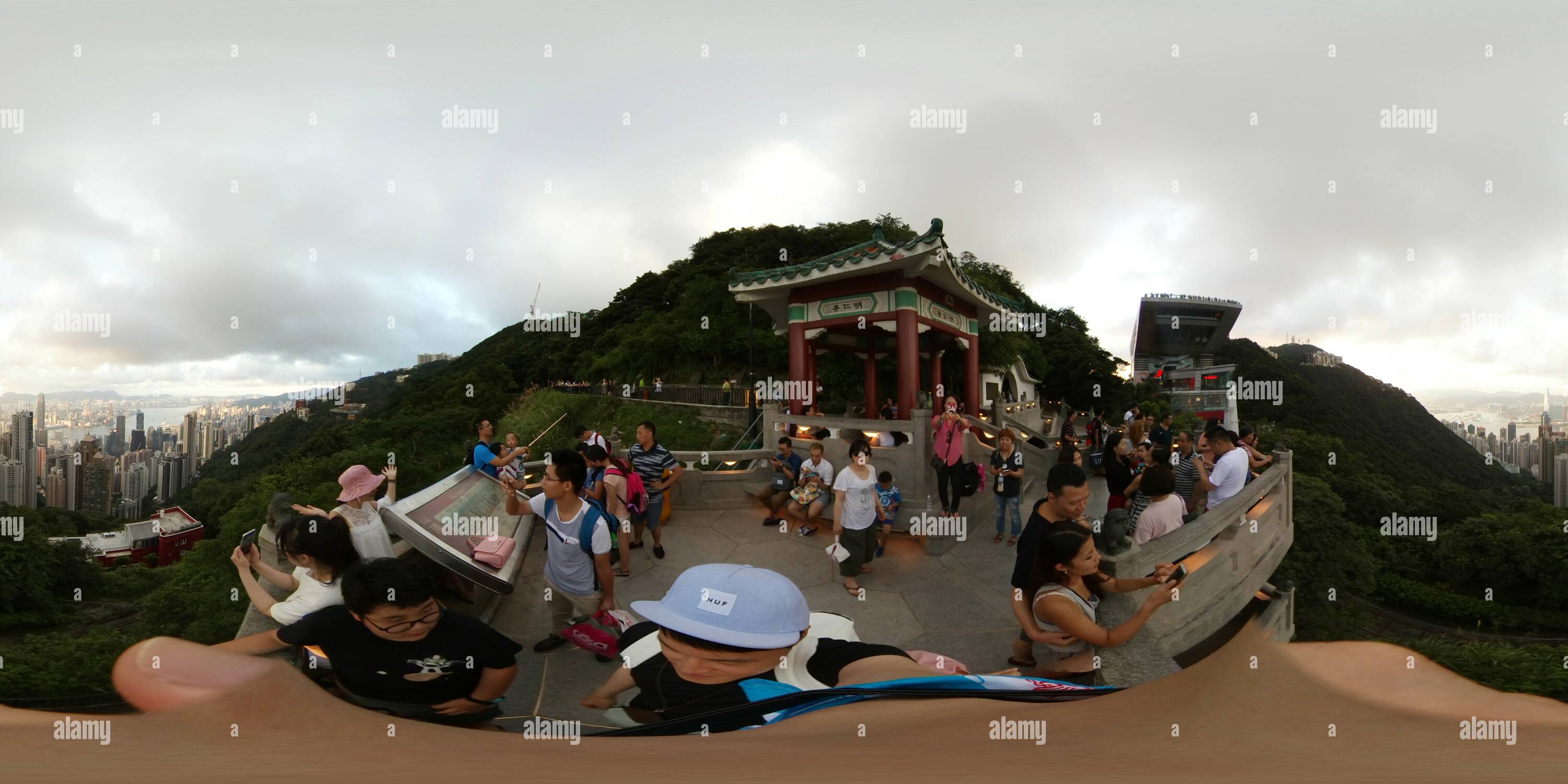 360° view of Lion's Pavilion, Victoria Peak, Hongkong Alamy