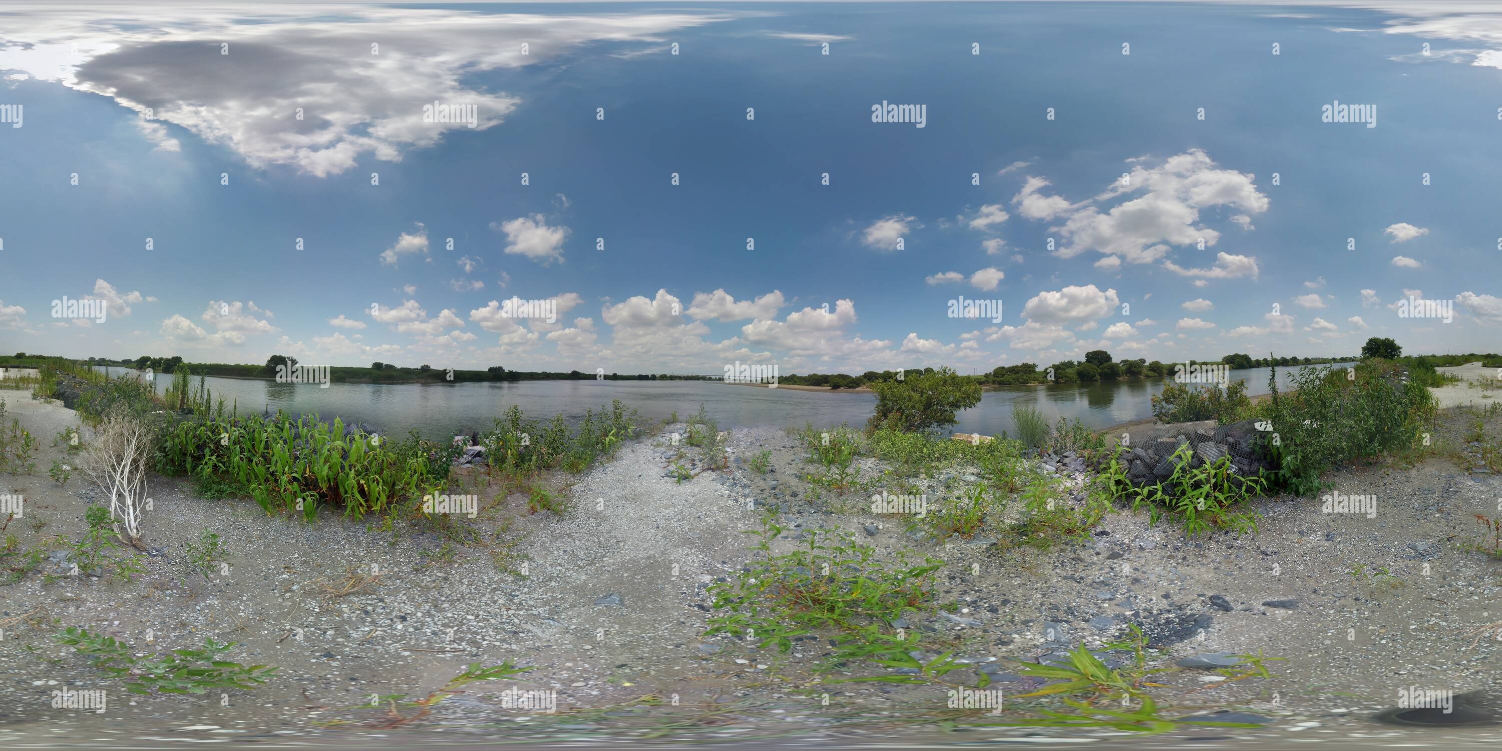 360° view of Tone and Edo Rivers Split Alamy