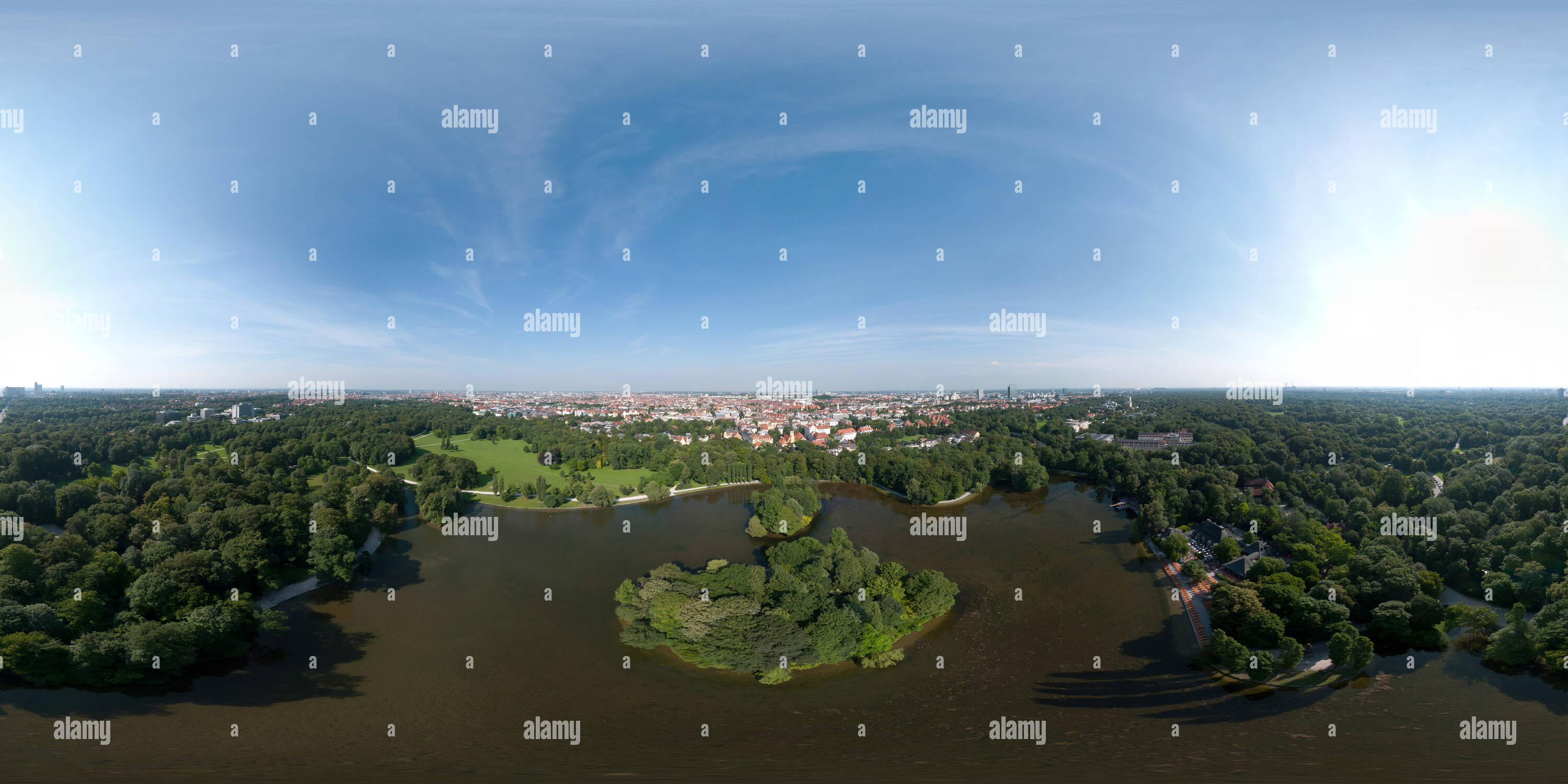 360° view of Englischer Garten Aerial View Alamy